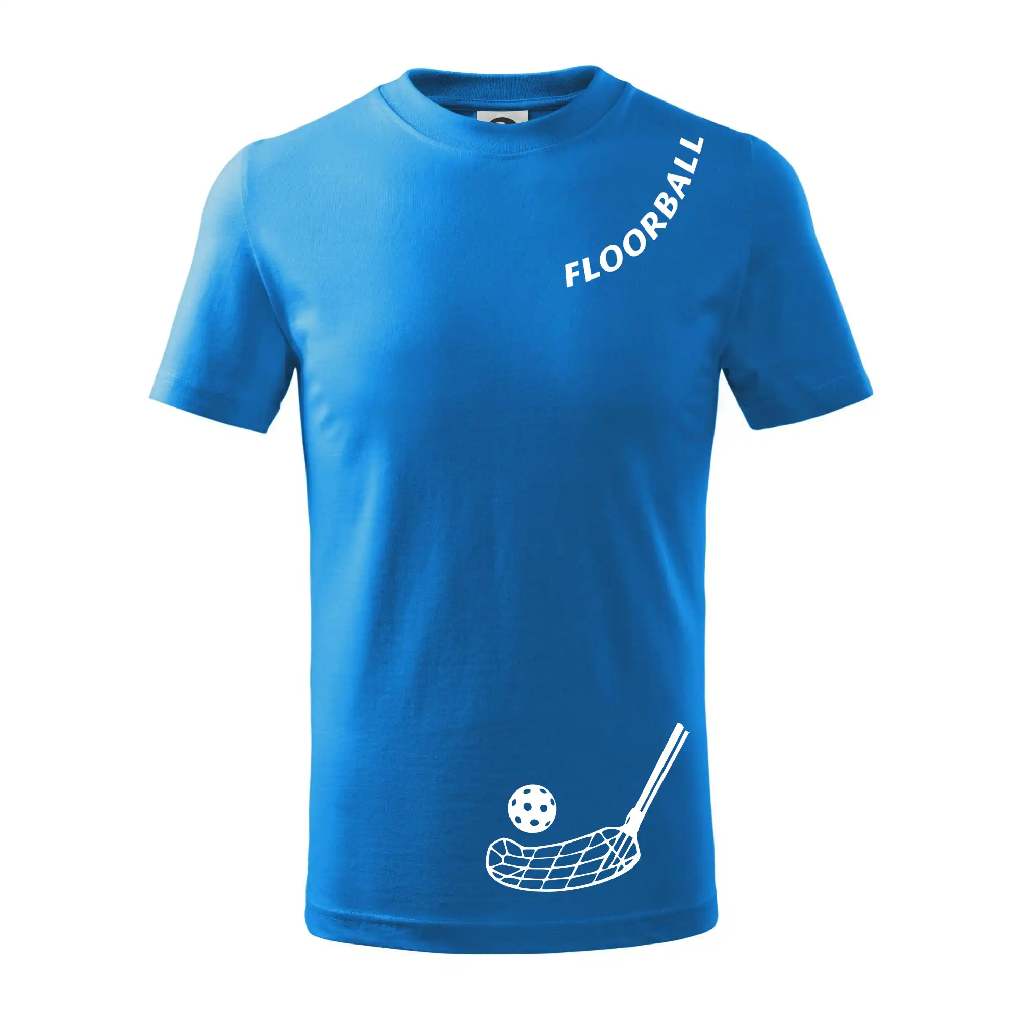 Florbalové tričká - Floorball nápis šikmo - Tričko detské bavlnené