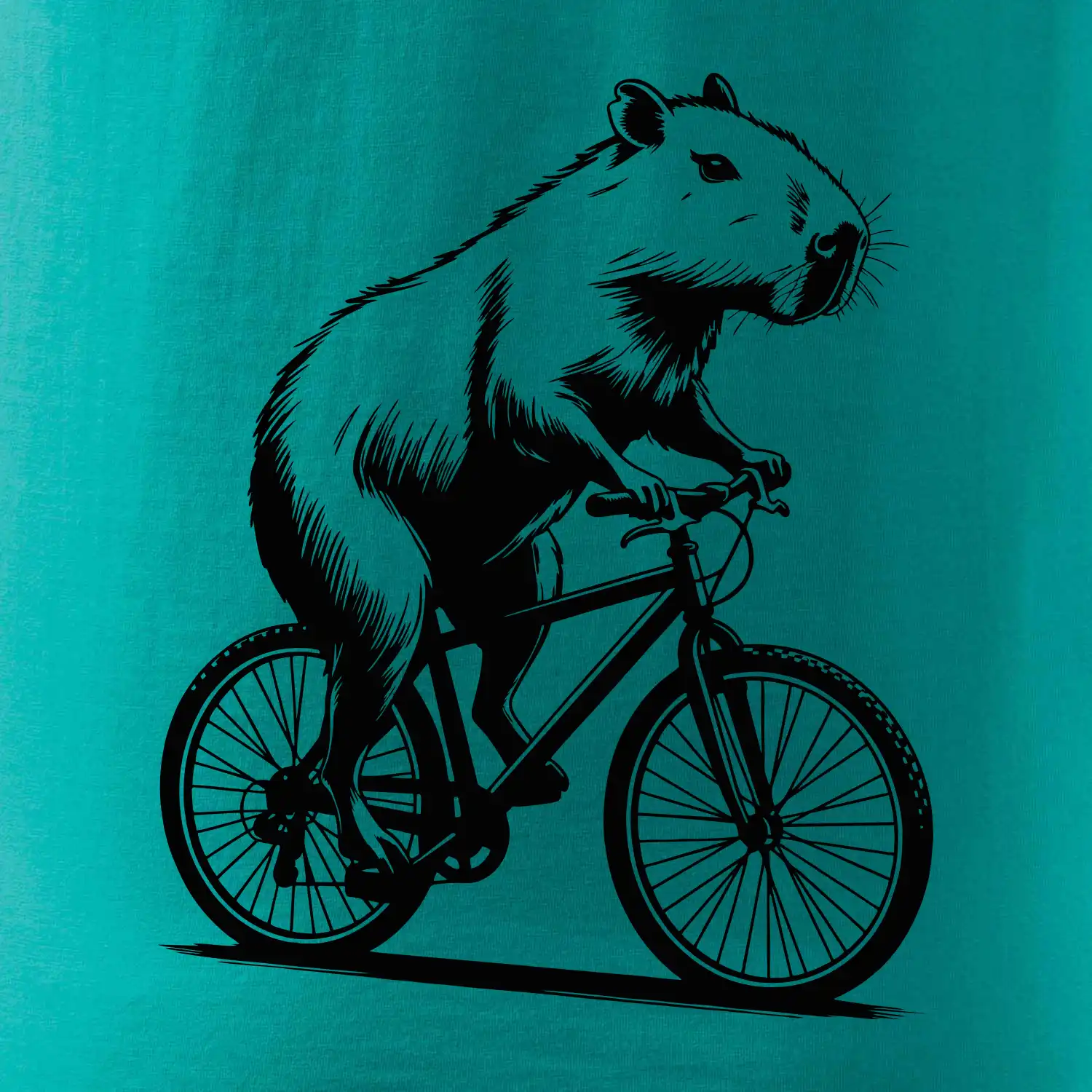 Kapybara na kole černá