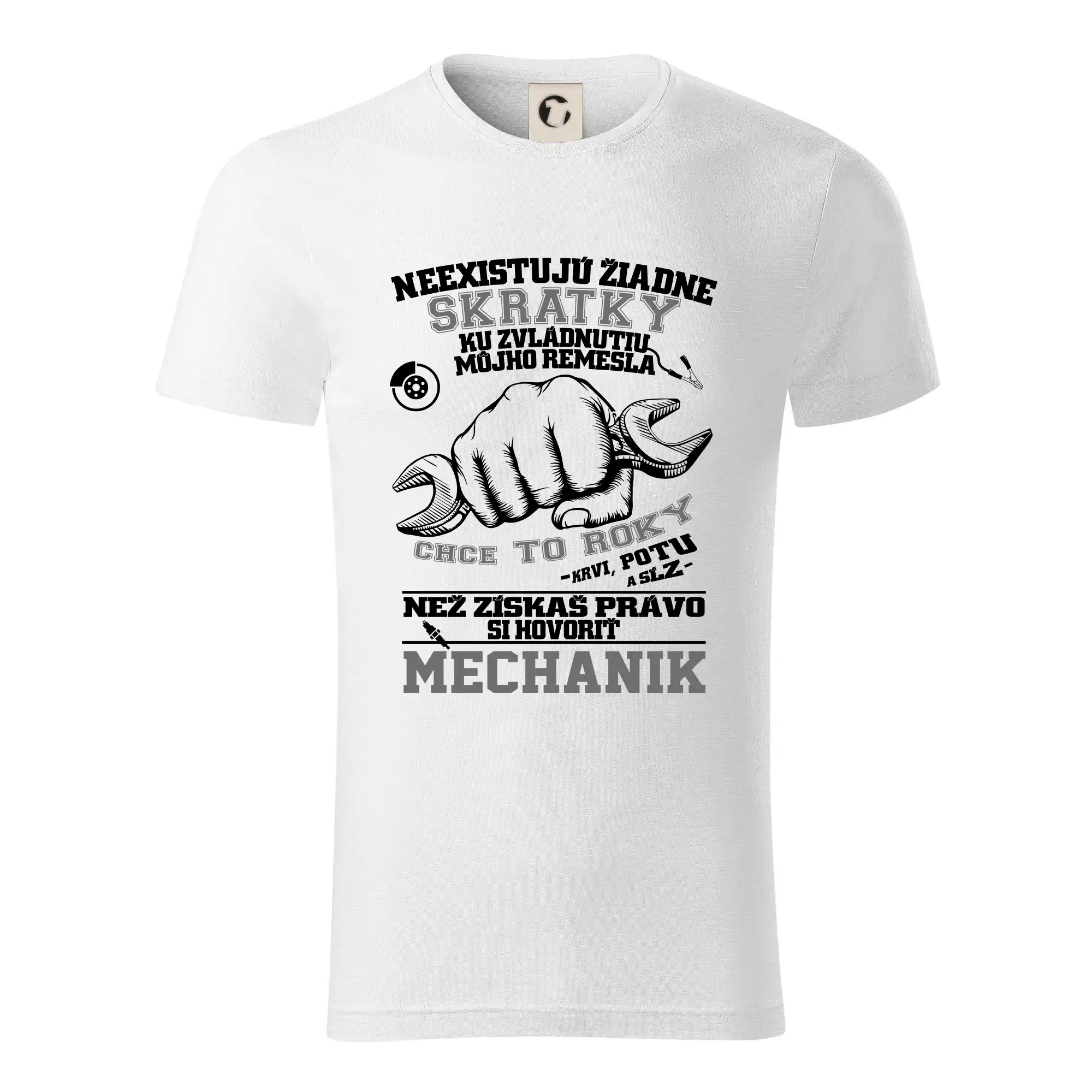 Vtipné tričká do práce - Mechanik remeslo - skratky - Tričko z organickej bavlny