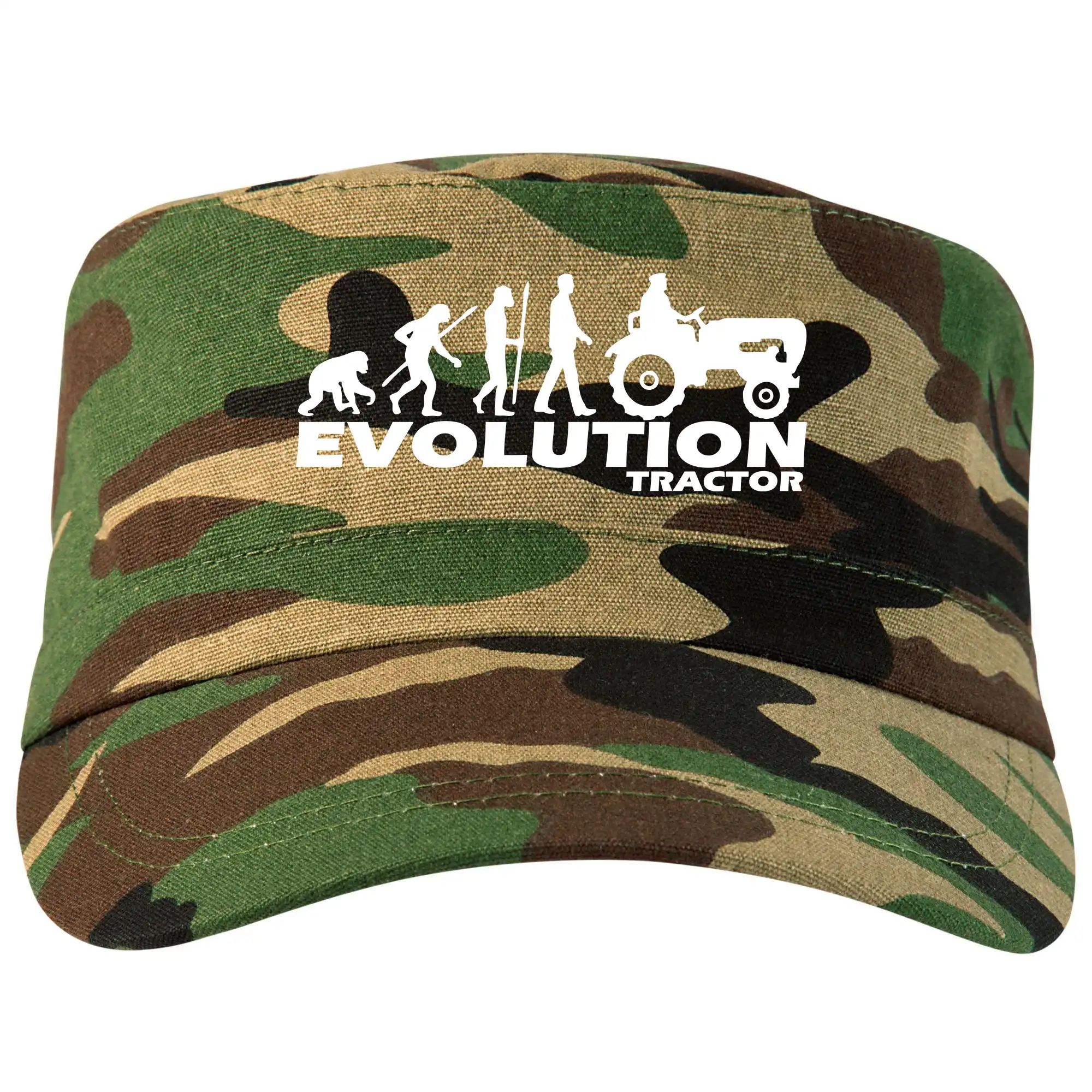 Tričká s potlačou evolúcia - Evolúcia traktor - Šiltovka CAMO