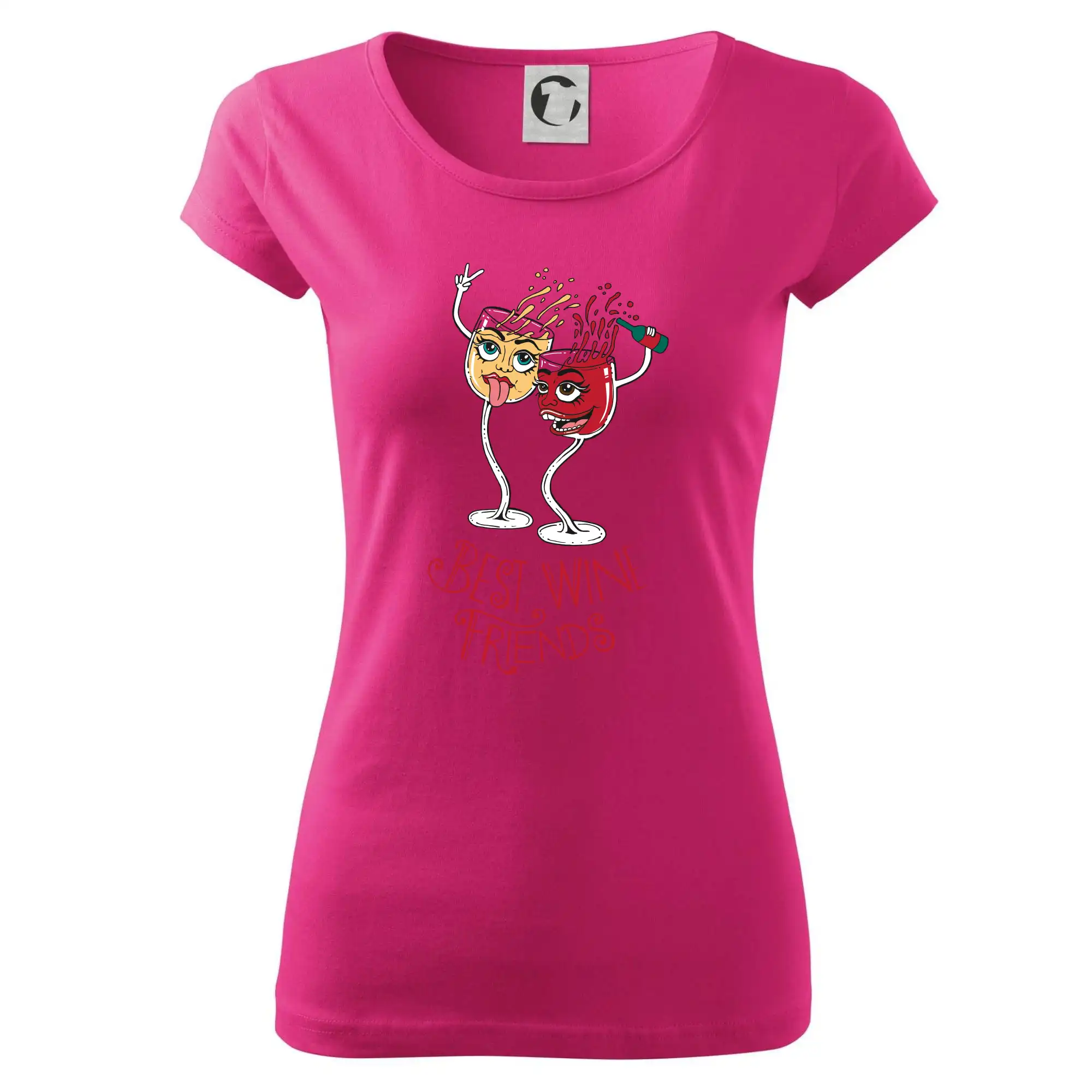 Vtipná tričká s tematikou vína - Best wine friends dancing (Pecka design) - Dámske tričko Pure