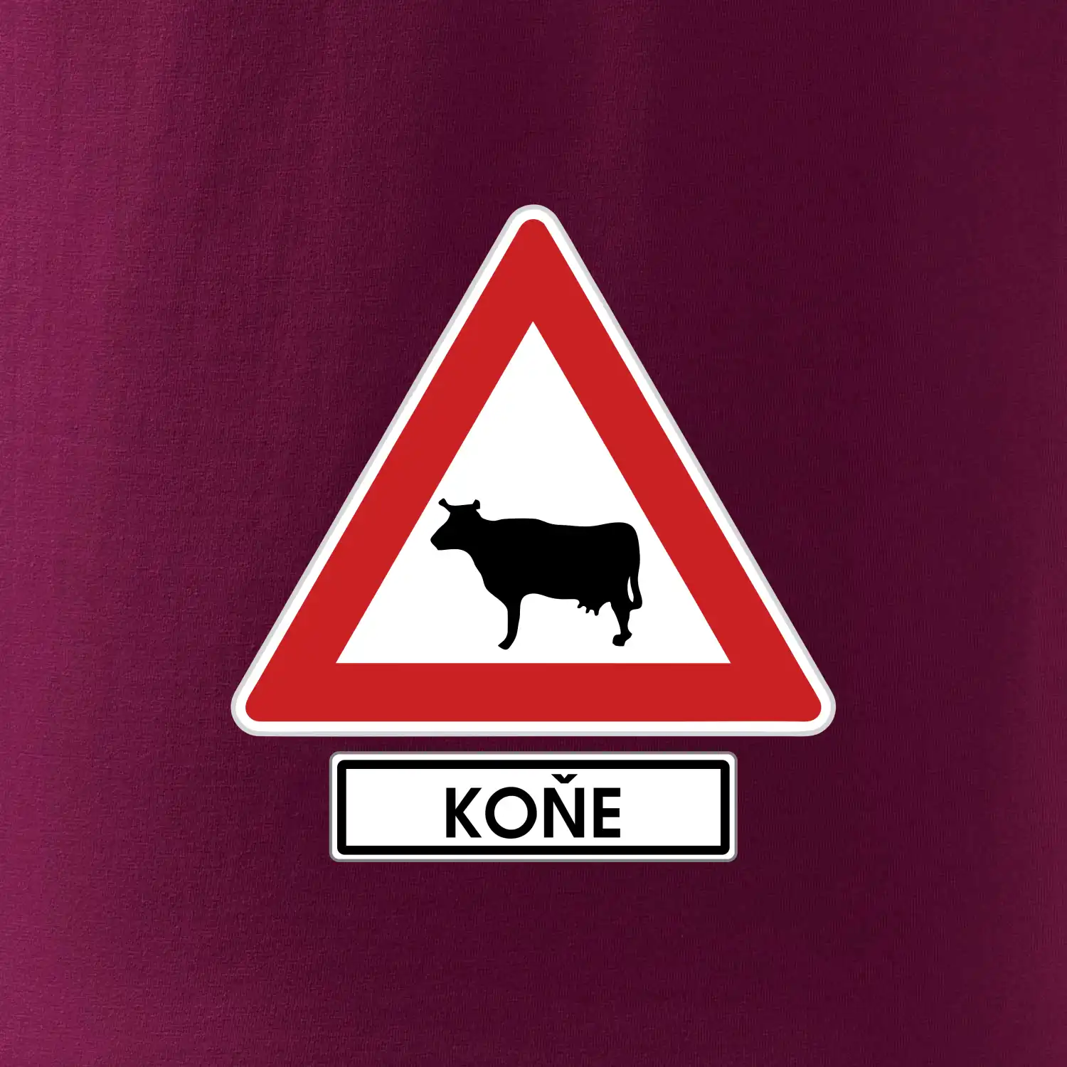 Dopravní značka - Pozor koně / kráva