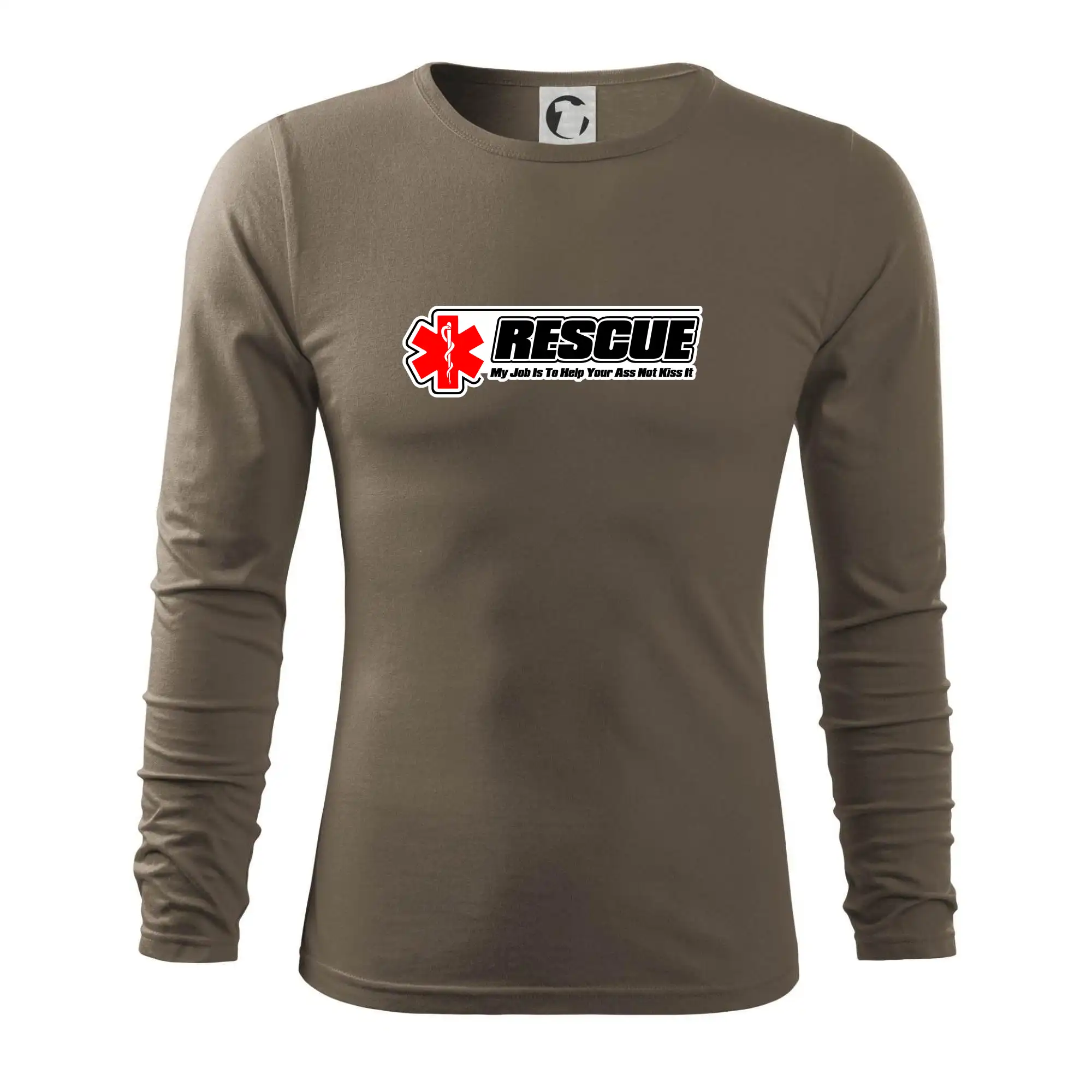 Tričká a mikiny pre záchranárov a lekárov - Kvalitné oblečenie pre zdravotníkov - Rescue My Job Is To Help Your Ass Not Kiss It - Tričko s dlhým rukávom FIT-T long sleeve