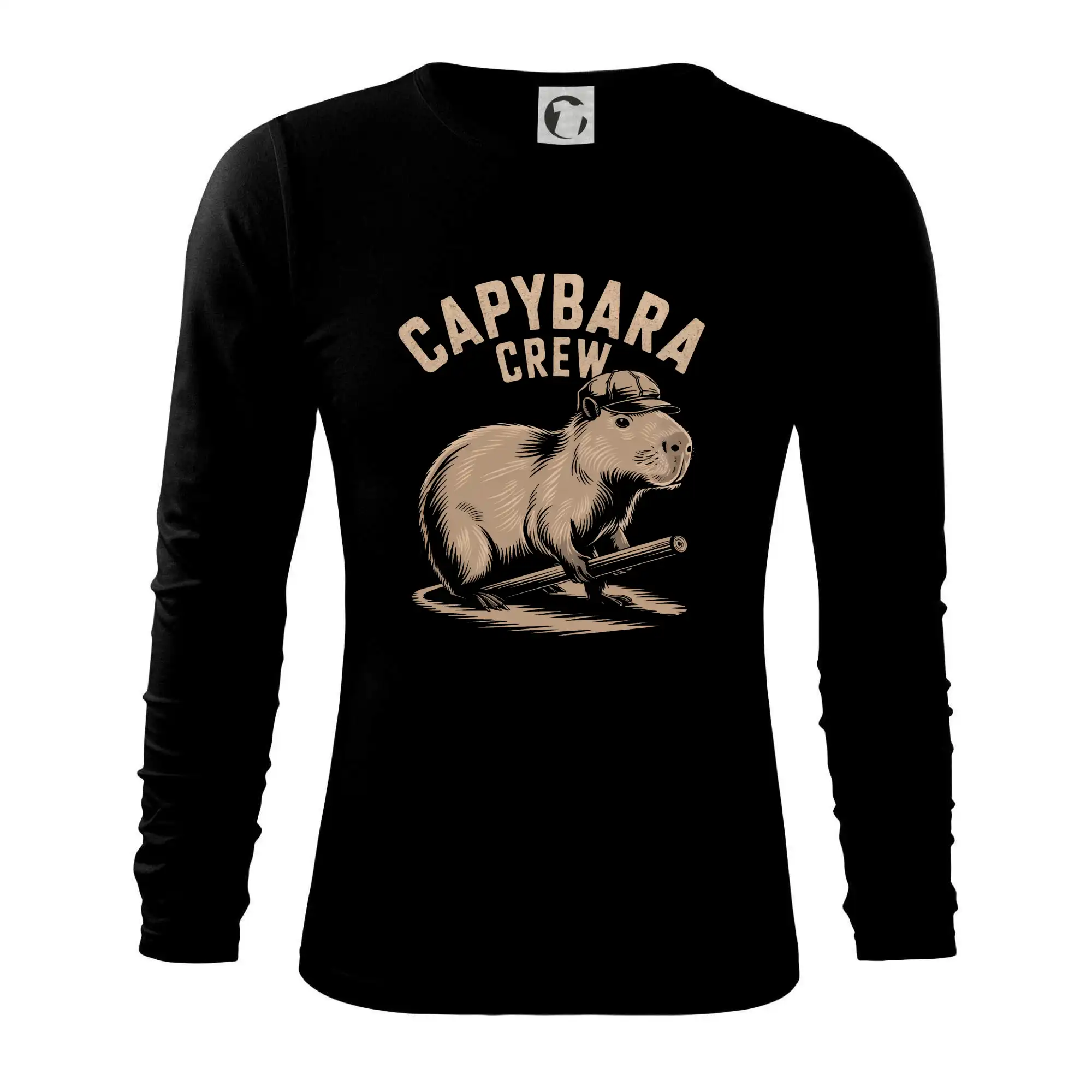 Tričká so zvieratami - Capybara crew - Tričko s dlhým rukávom FIT-T long sleeve