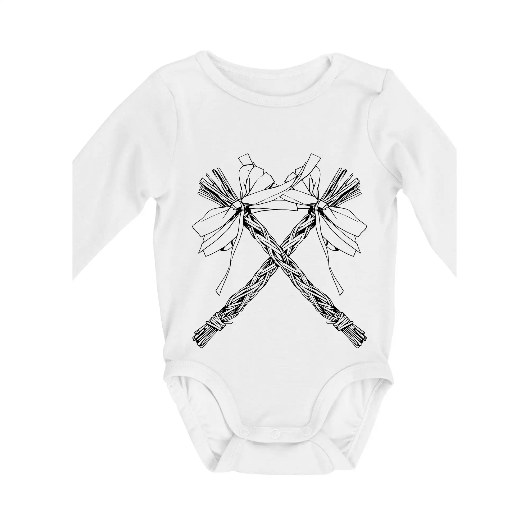 Veľkonočné tričká - Korbáče skrížené - Body dojčenské s dlhým rukávom