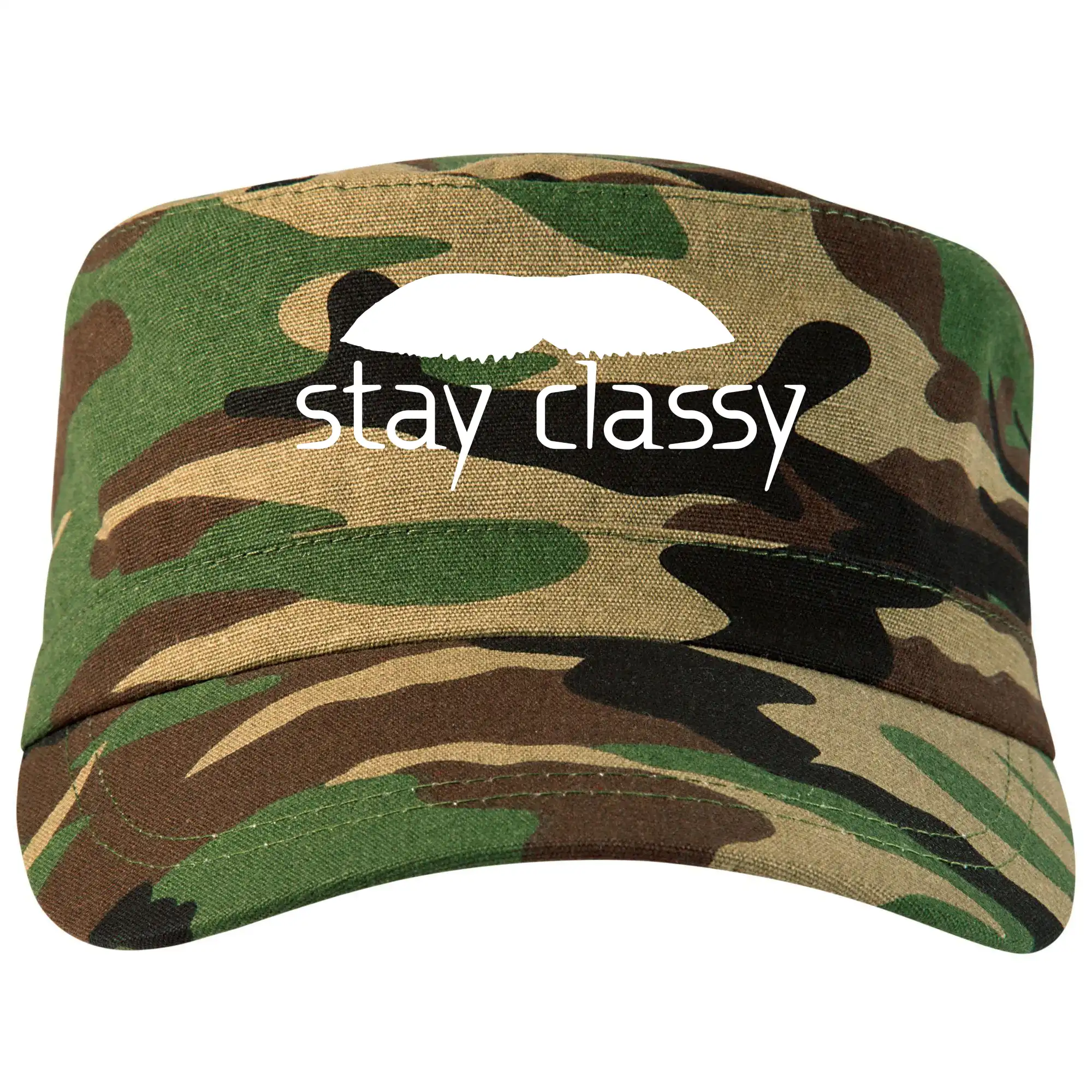 Tričká s fúzikmi - Stay Classy - mustache - Šiltovka CAMO