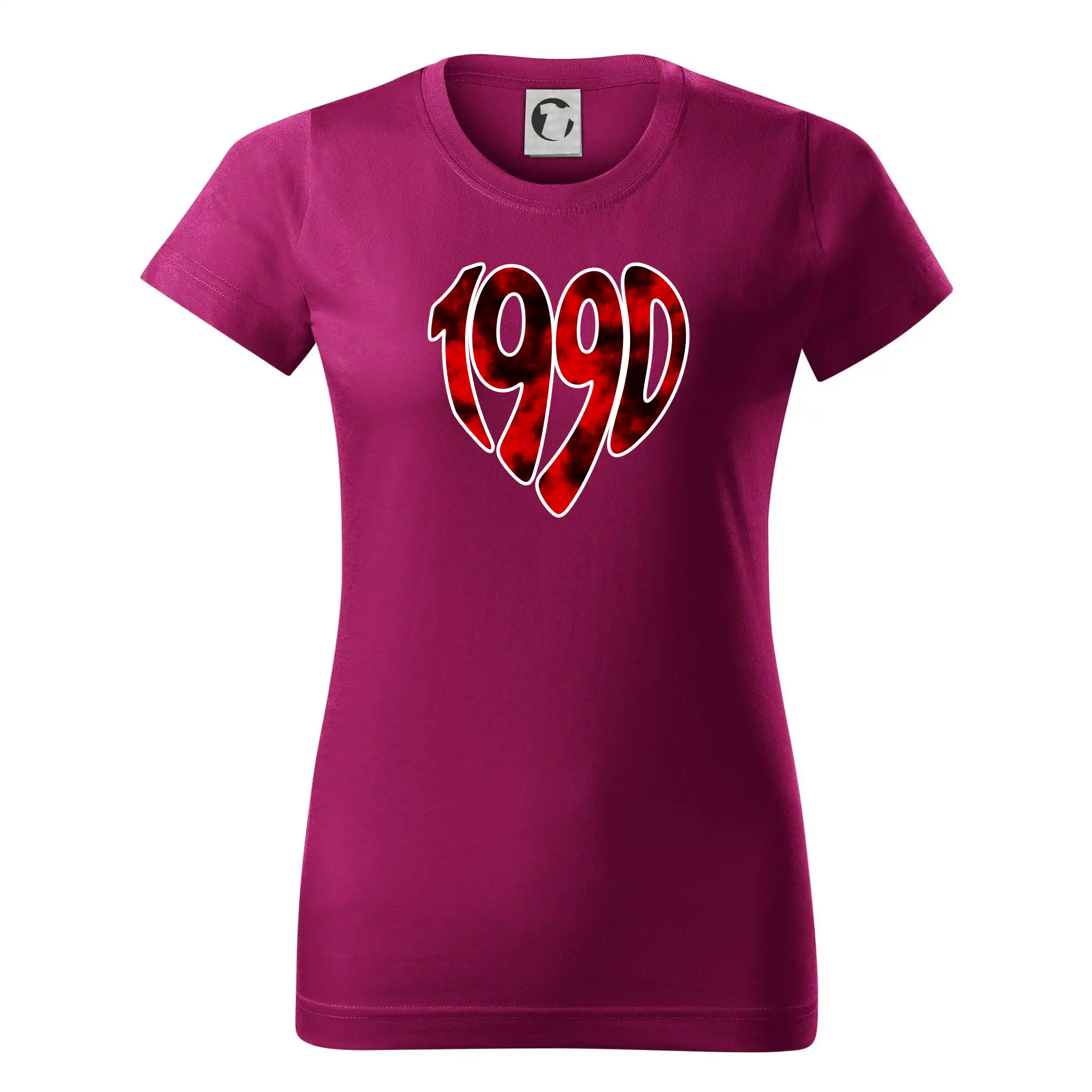 Trička s ročníkom 1990 - 1990 v srdci - Dámske tričko basic - ľahko voľnejšie a dlhšie