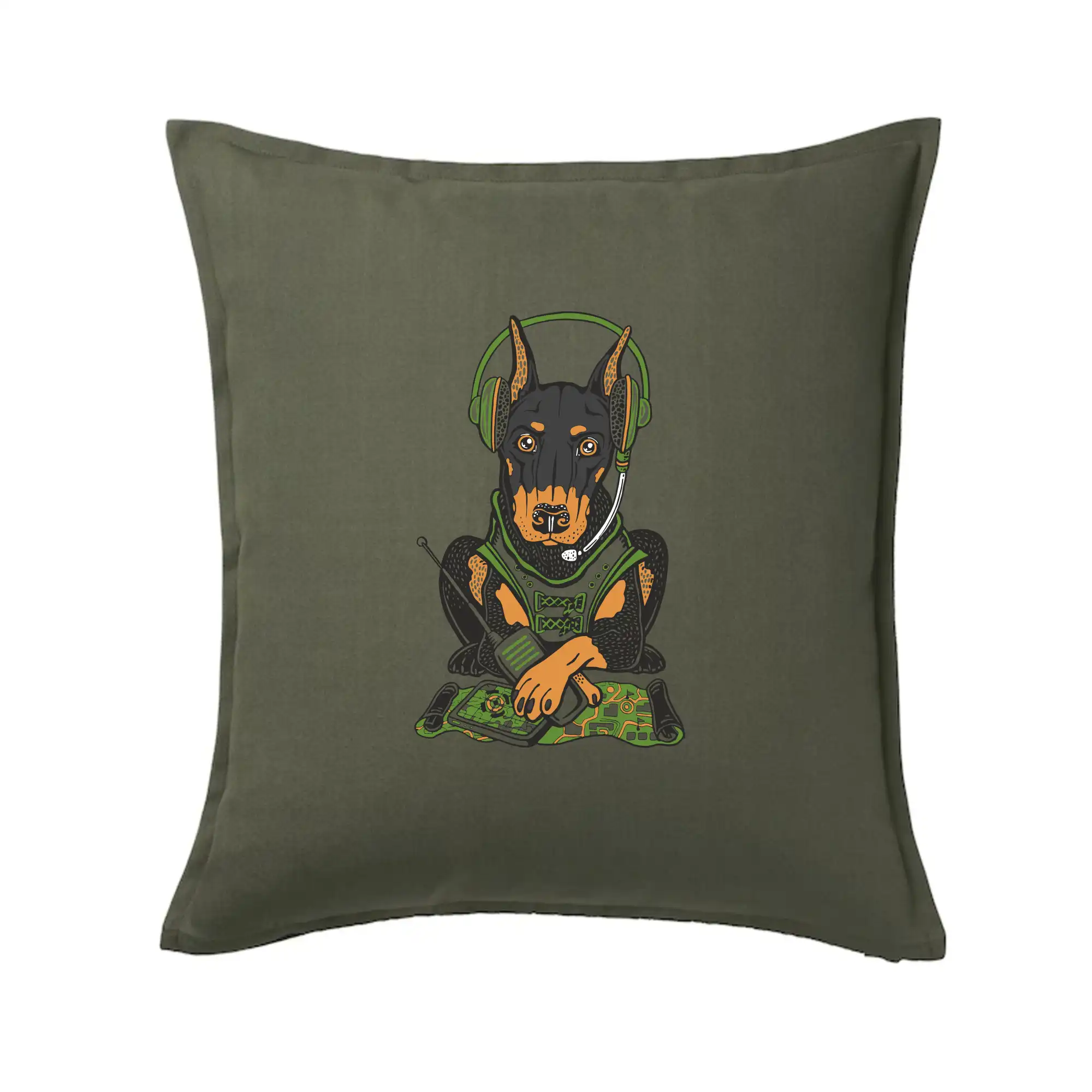Ostatné psie plemená - Bojový doberman (Pecka design) - Vankúš 50x50