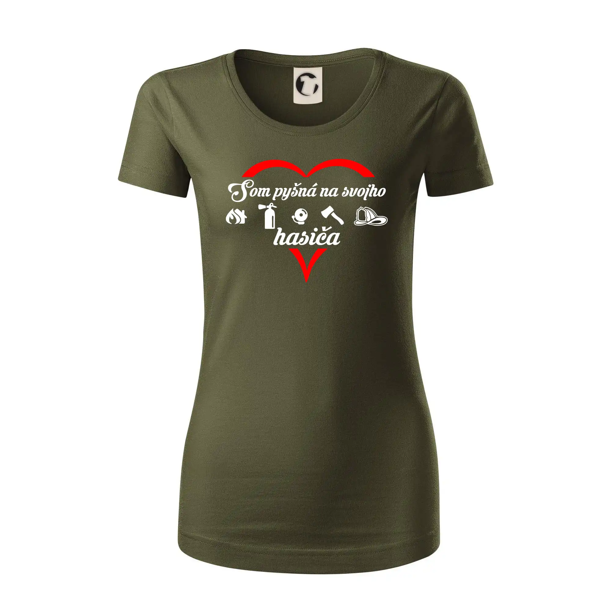 Originálne tričká pre hasičov - Som pyšná na hasiča - Dámske tričko z organickej bavlny Origin (GOTS)