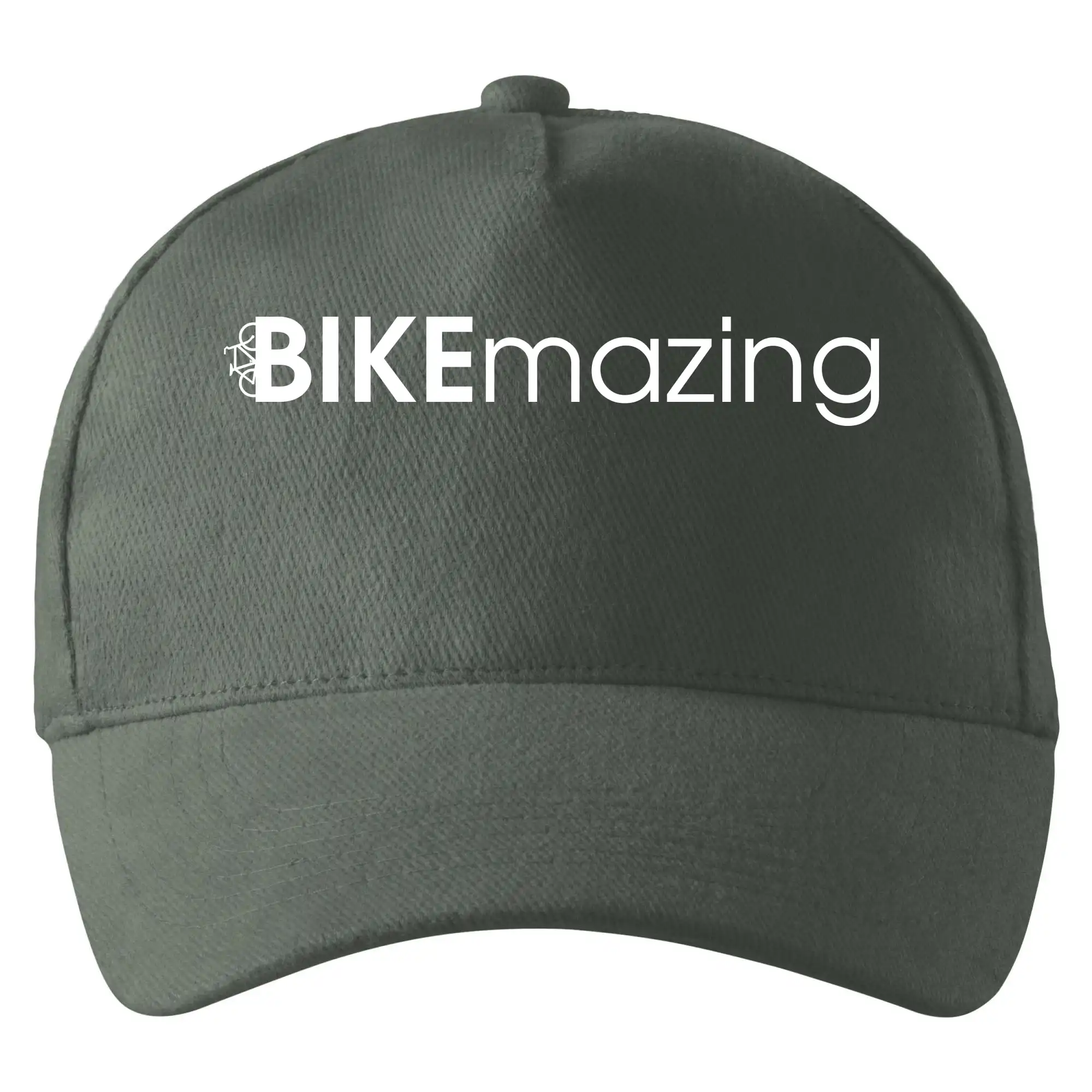 Tričko ako darček pre cyklistu - Bike nápisy Bikemazing - Šiltovka so zahnutým šiltom a mosaznou sponou