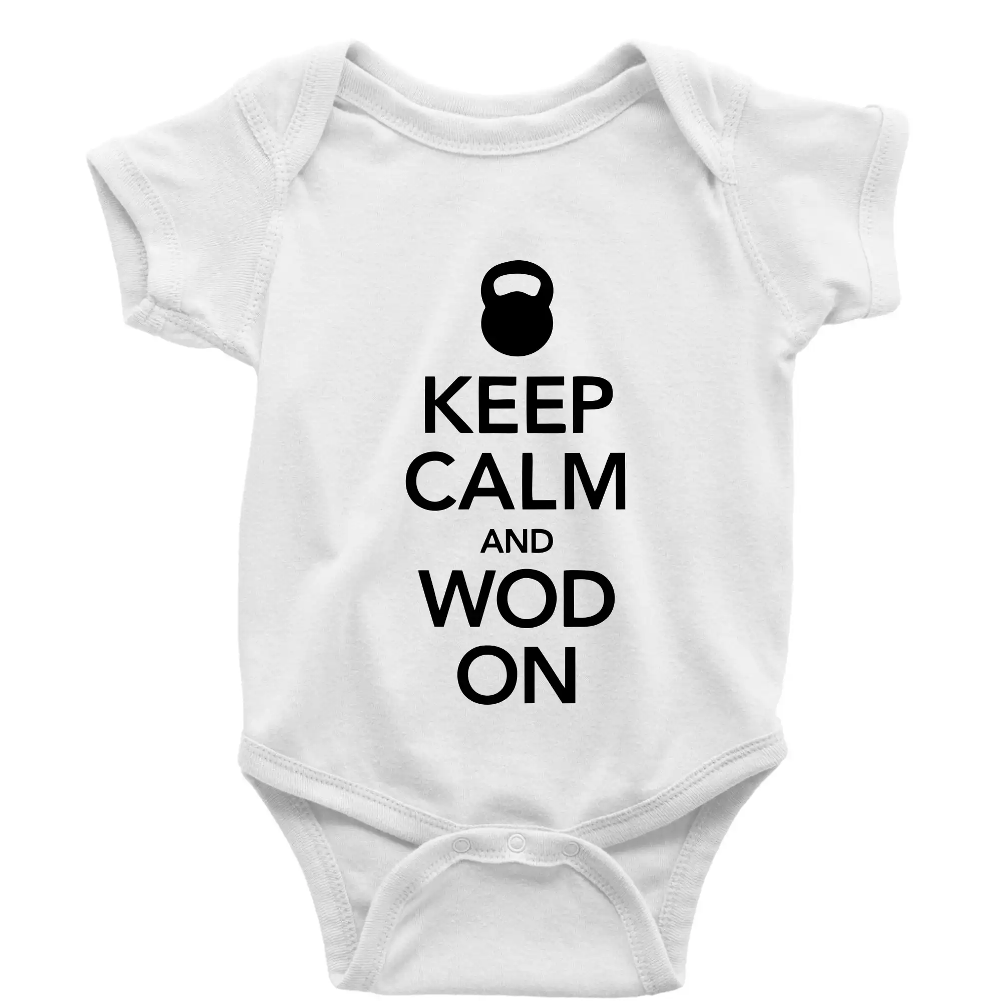 Posilňovani - Keep calm and wod on - Body dojčenské s krátkym rukávom