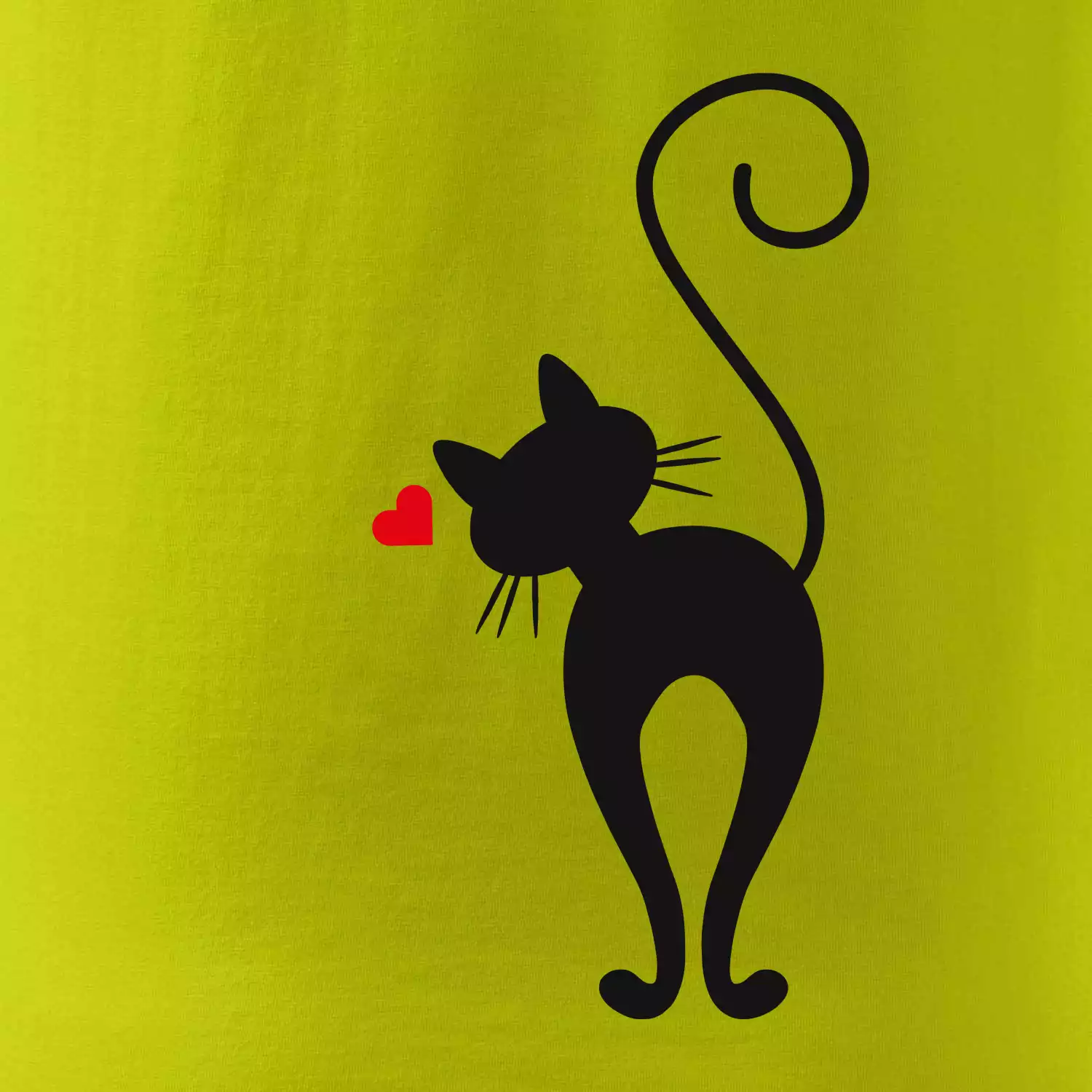 Zamilovaná kočka zezadu