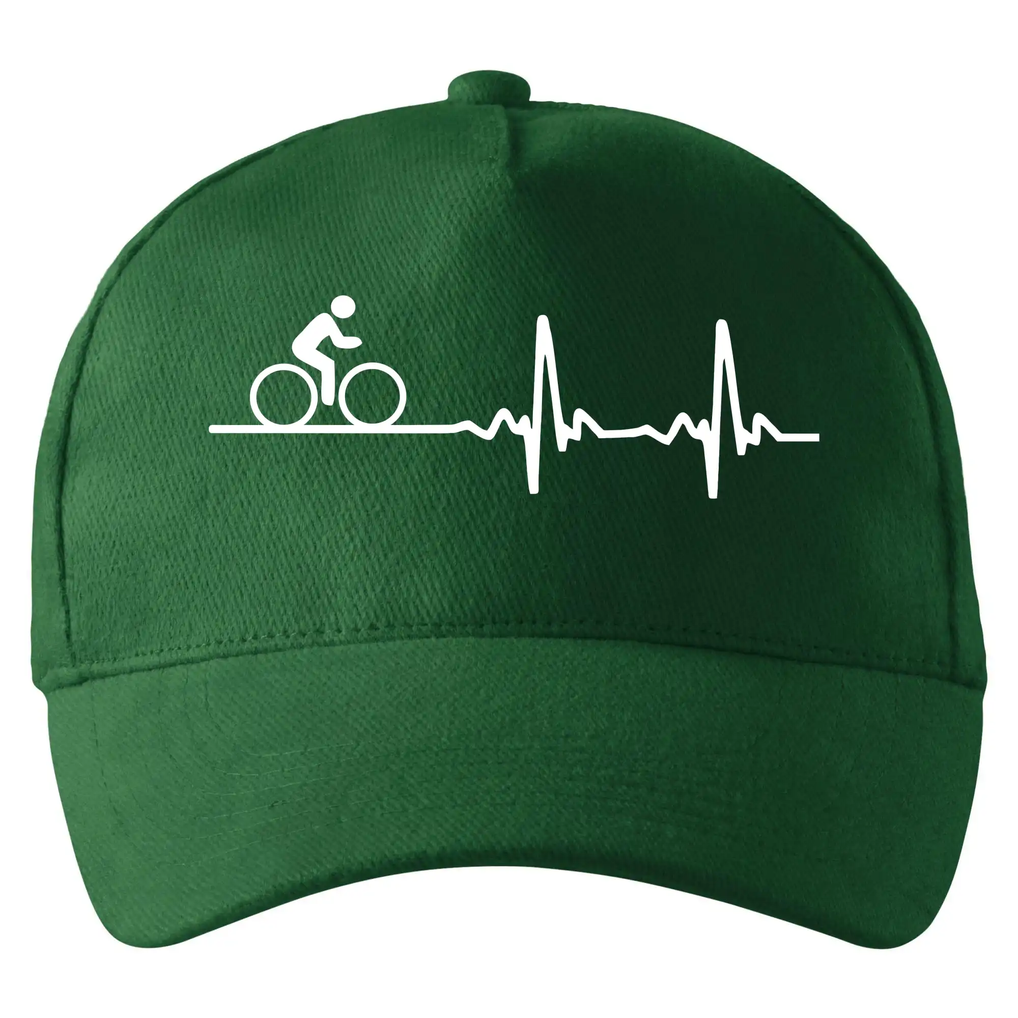 Tričko ako darček pre cyklistu - Cyklo ekg - bicykel - Šiltovka so zahnutým šiltom a mosaznou sponou