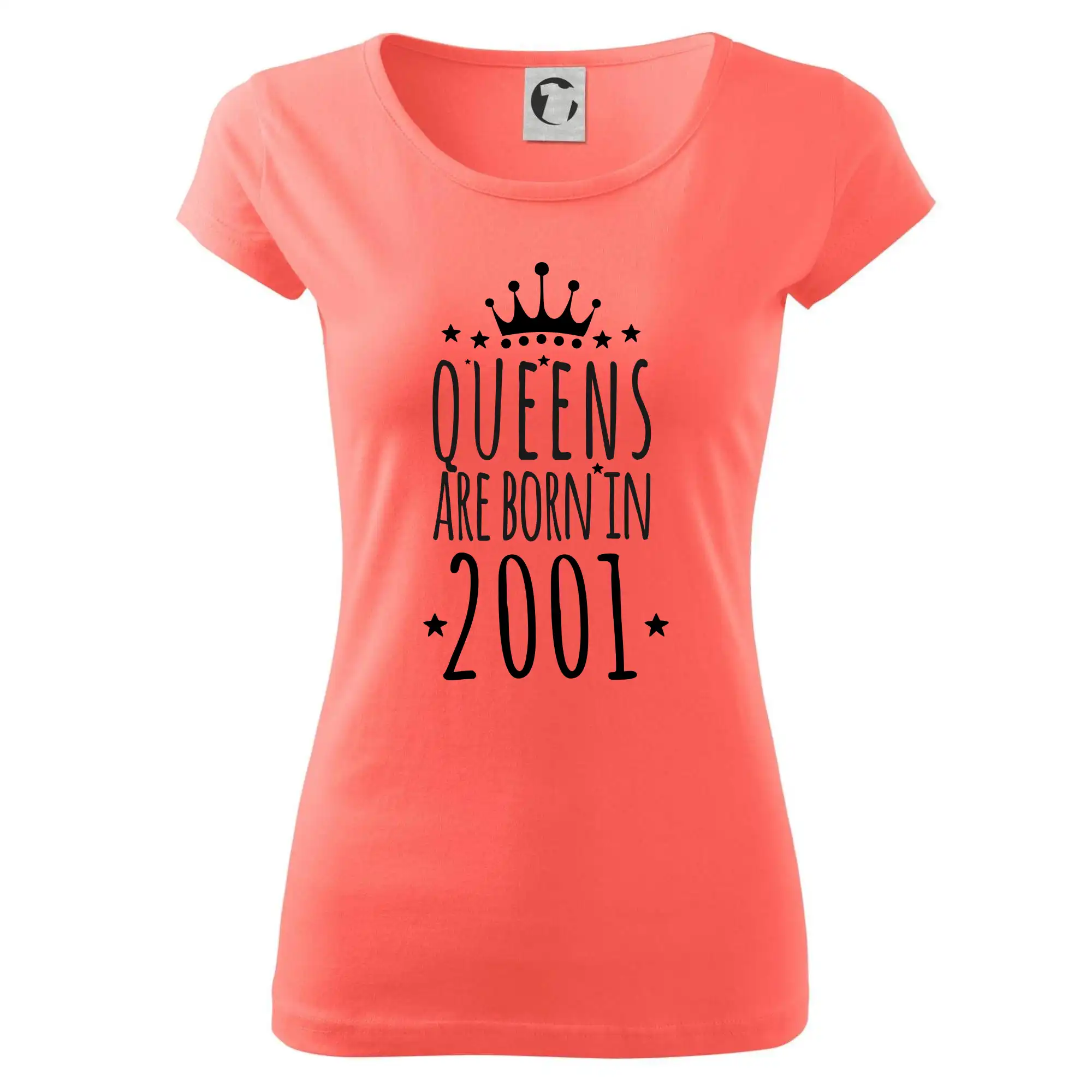 Trička s ročníkom 2001 - Queens are born in 2001 - Dámske tričko Pure