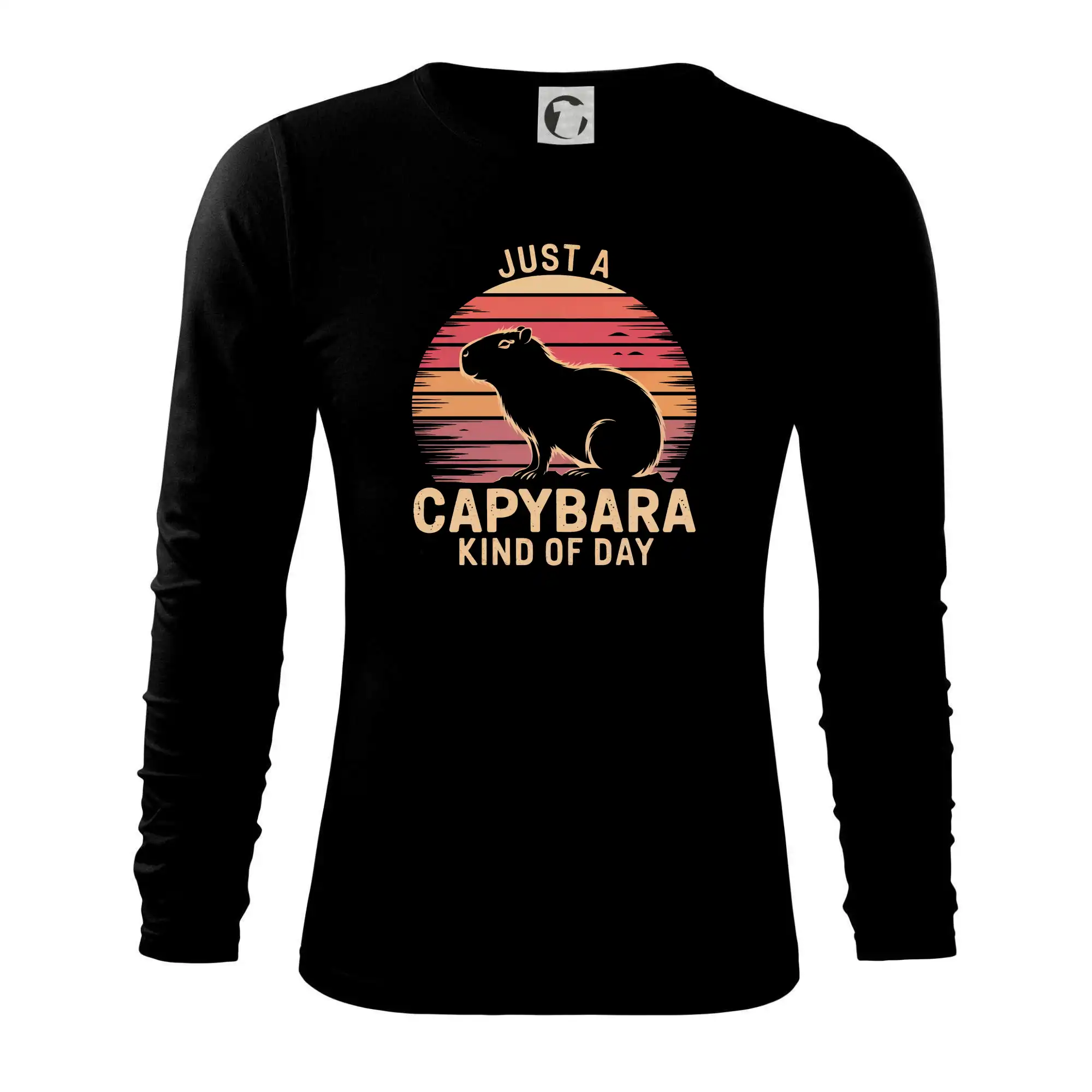 Tričká so zvieratami - Just a Capybara Kind of Day - Tričko s dlhým rukávom FIT-T long sleeve