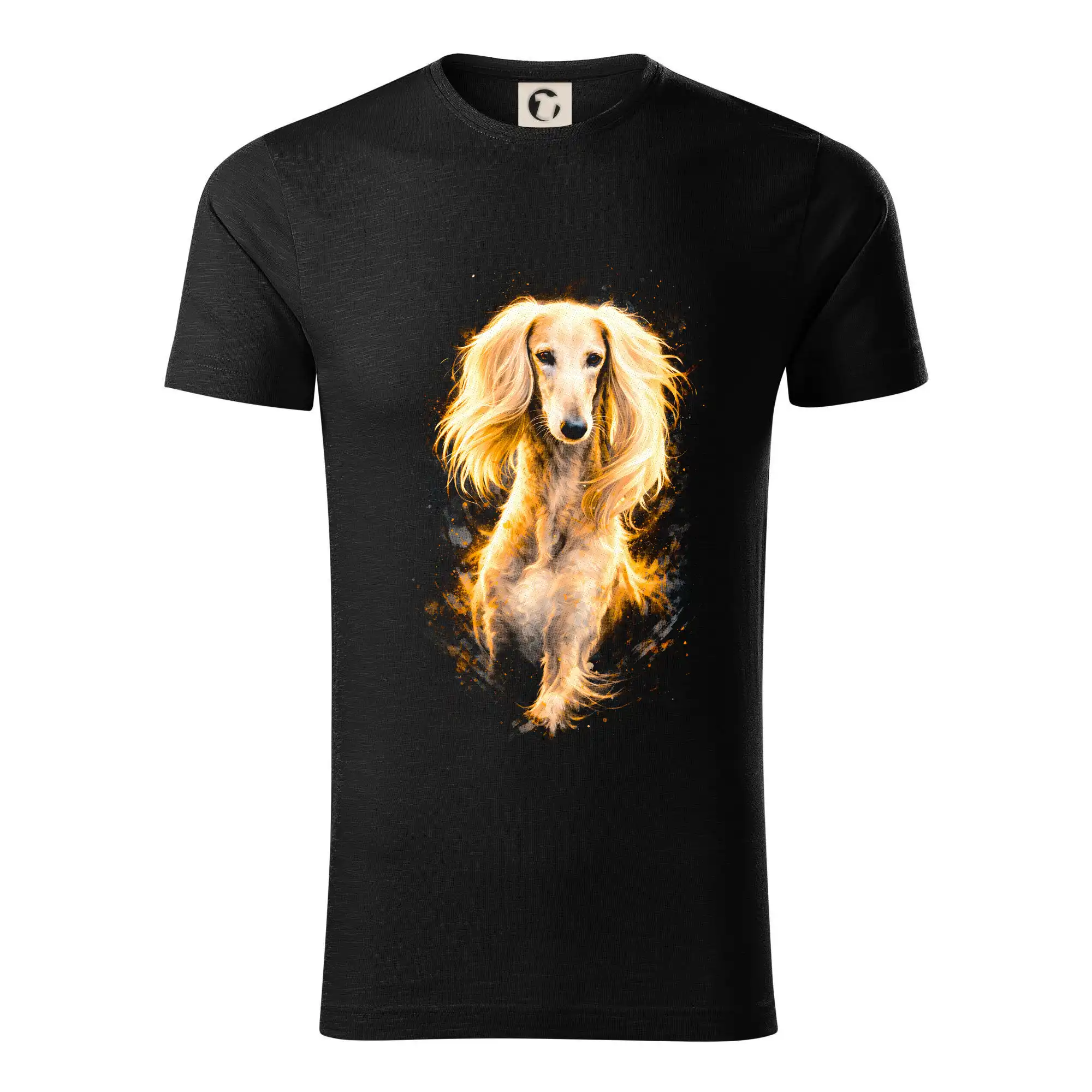 Ostatné psie plemená - Obrázok poltón Afganský chrt hnedý - Tričko z organickej bavlny