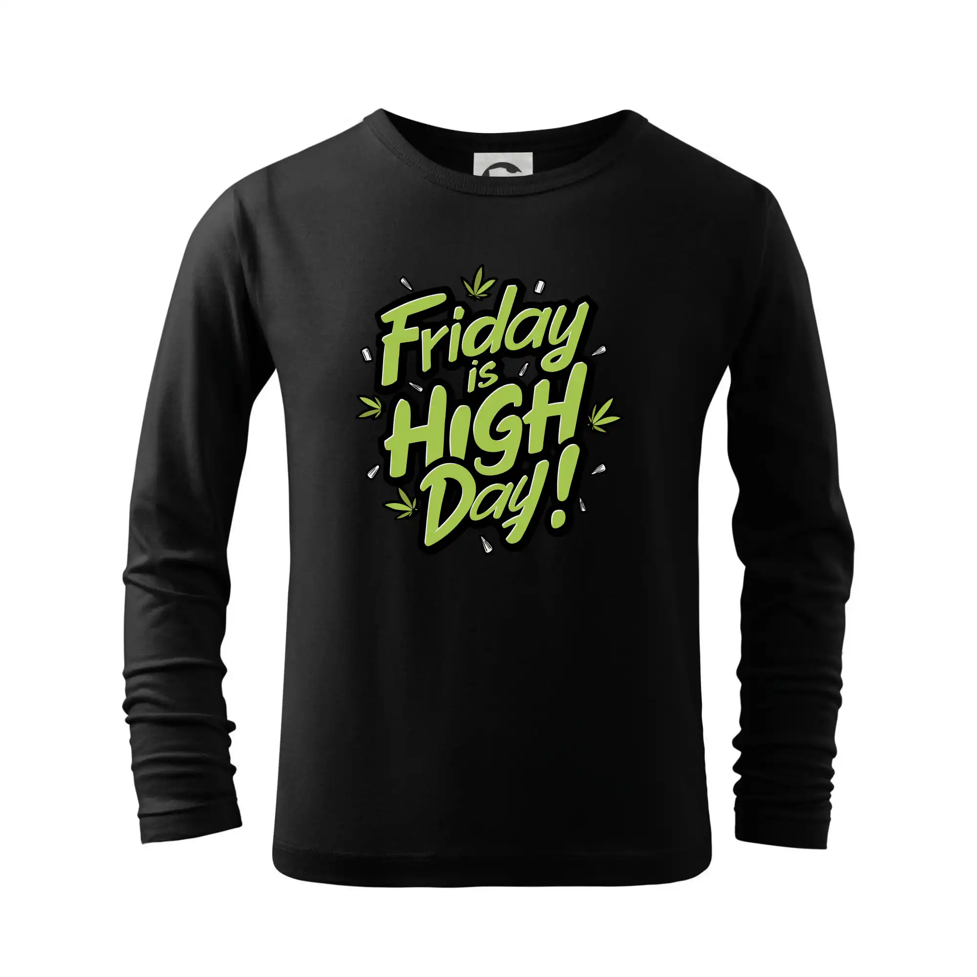 Tričká pre pohodový ľudí - Marihuana - Friday is high day - Tričko detské Long Sleeve