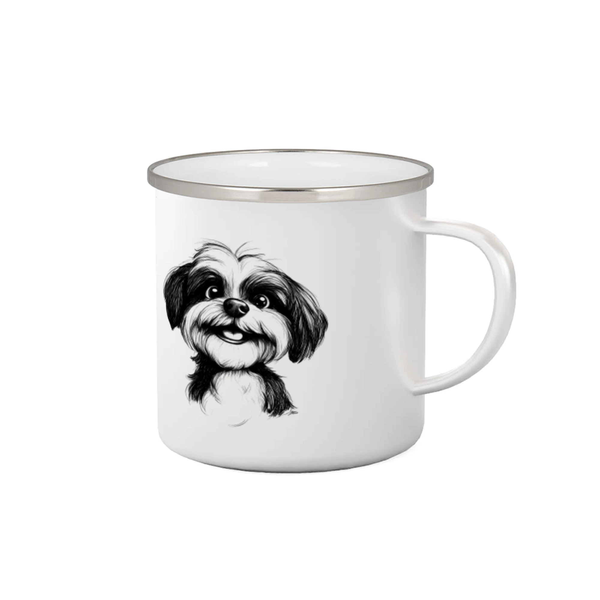 Ostatné psie plemená - Lhasa apso karikatúra hlava - Plecháčik