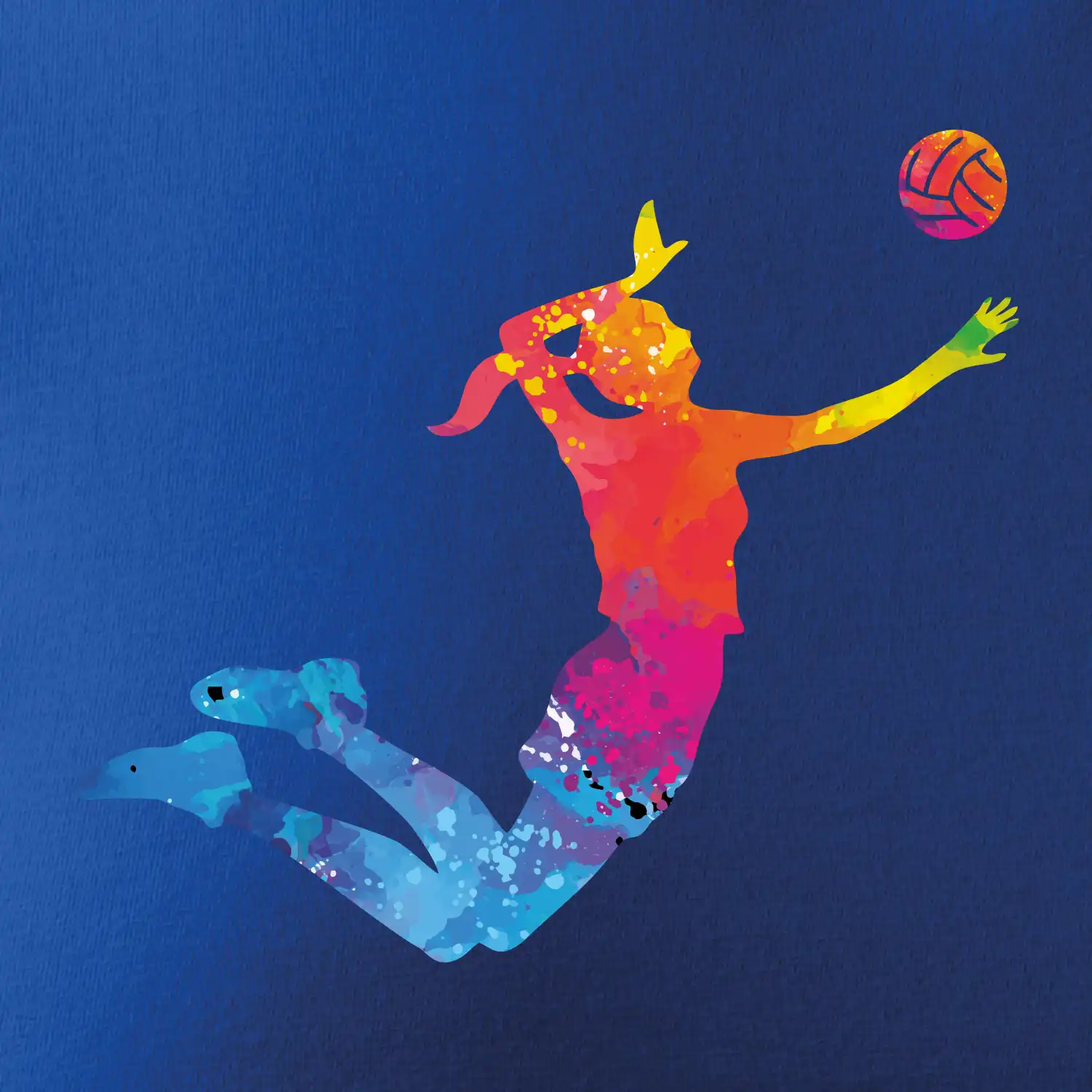 Volejbalista/Volejbalistka splash s míčem