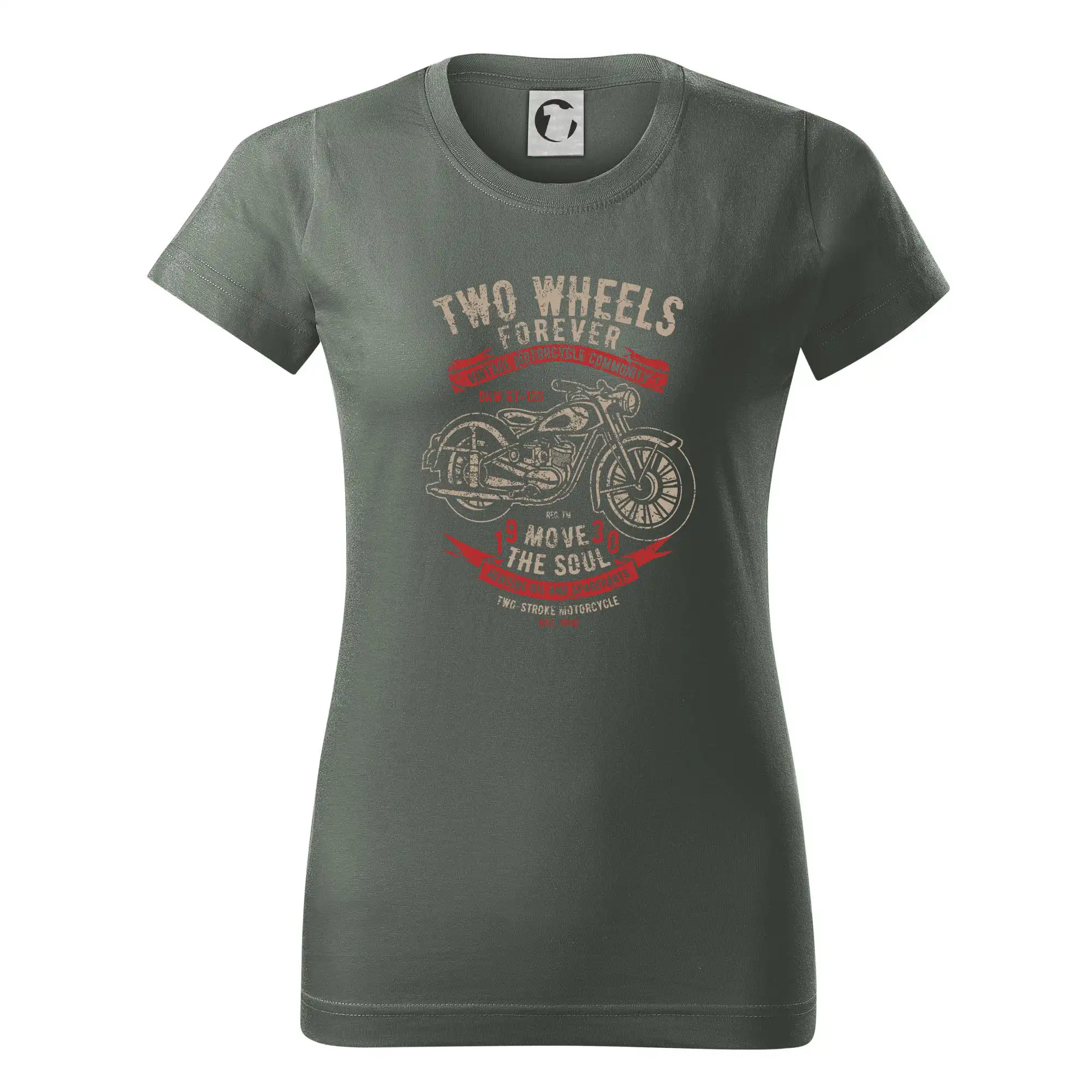 Tričká a mikiny s potlačou motoriek – pre pravých motorkárov - Two Wheels Forever 2 - Dámske tričko basic - ľahko voľnejšie a dlhšie