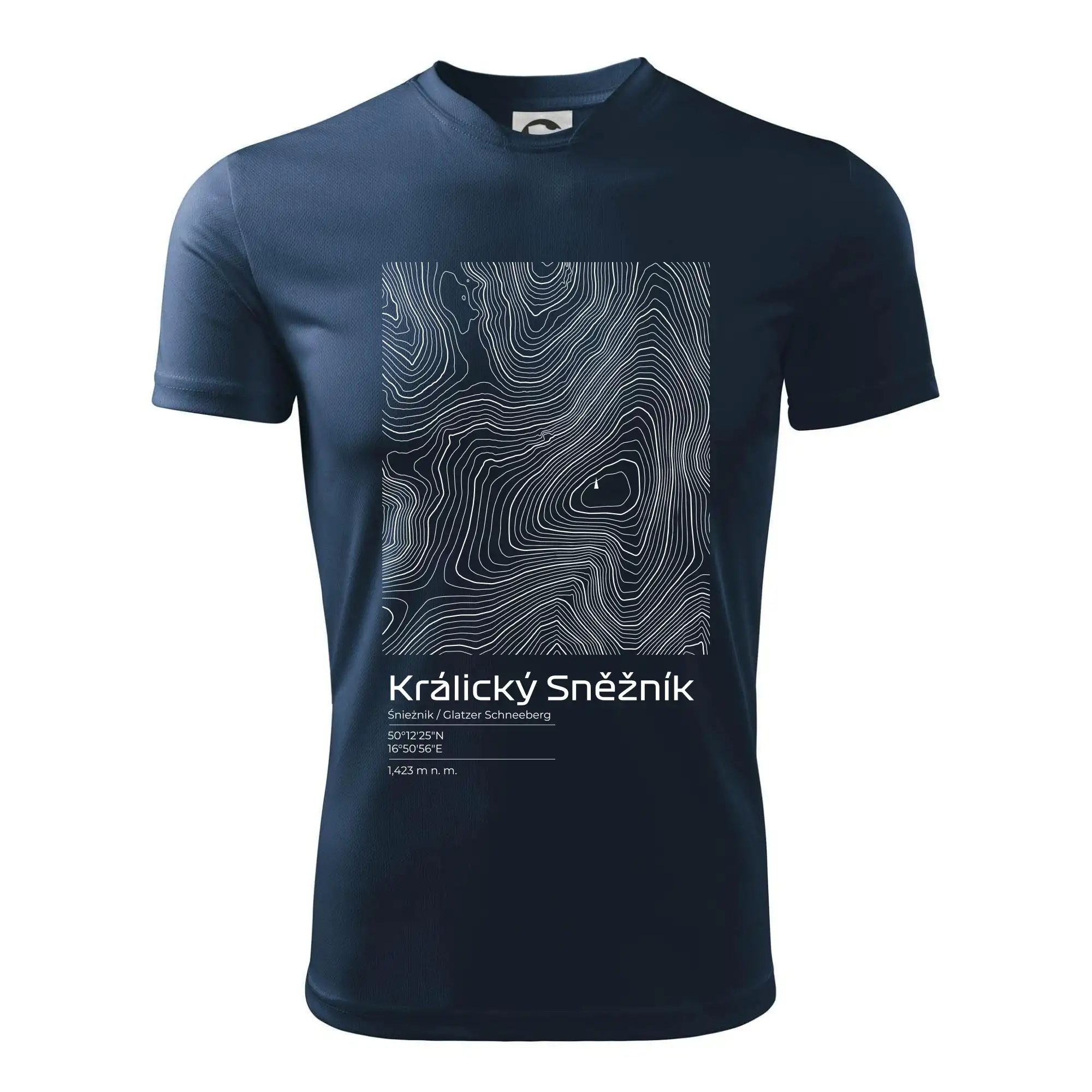 Králický Sněžník - vrstevnice v obdélníku