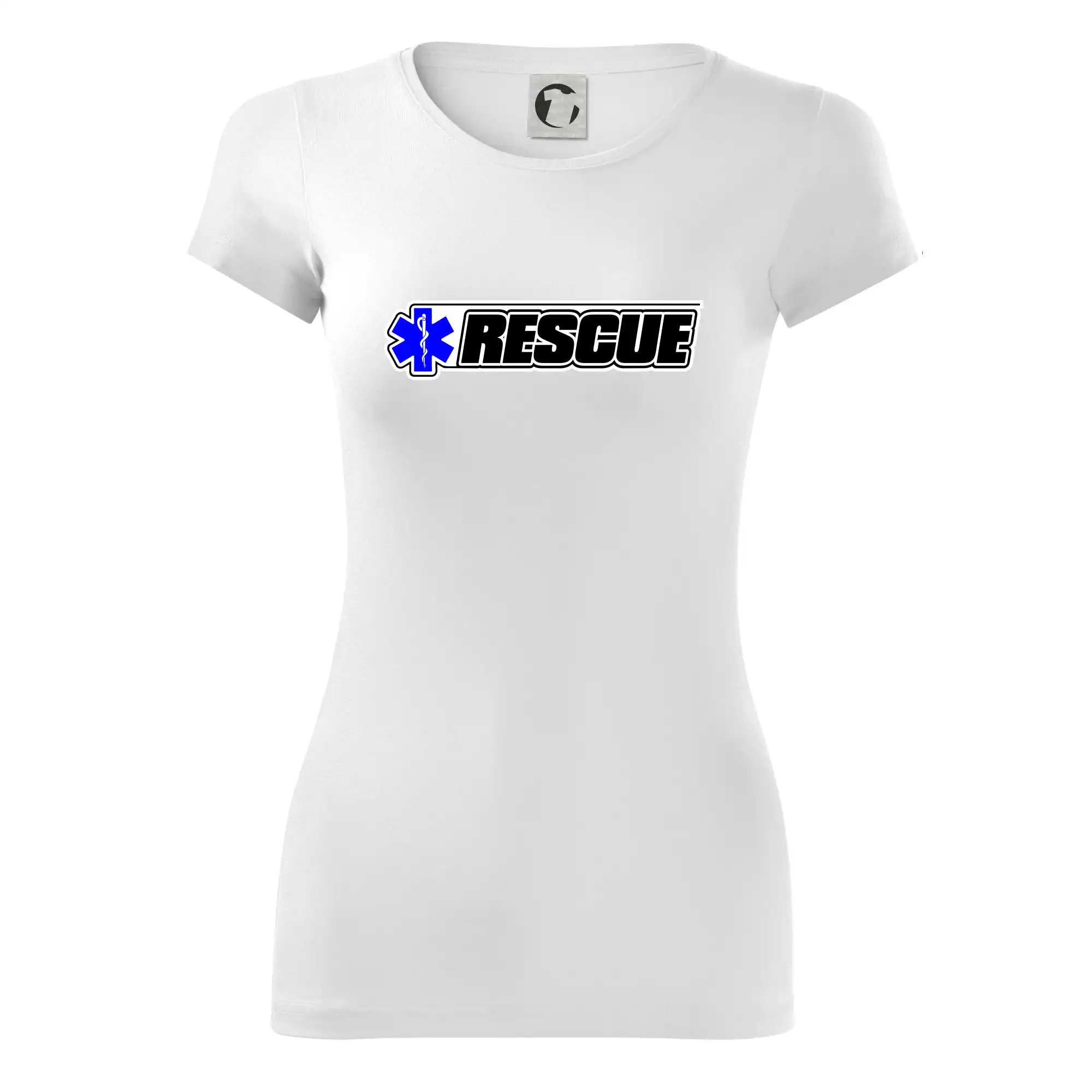 Tričká a mikiny pre záchranárov a lekárov - Kvalitné oblečenie pre zdravotníkov - Záchranár rescue kríž modrý - Dámske tričko Glance - Priliehavejší strih