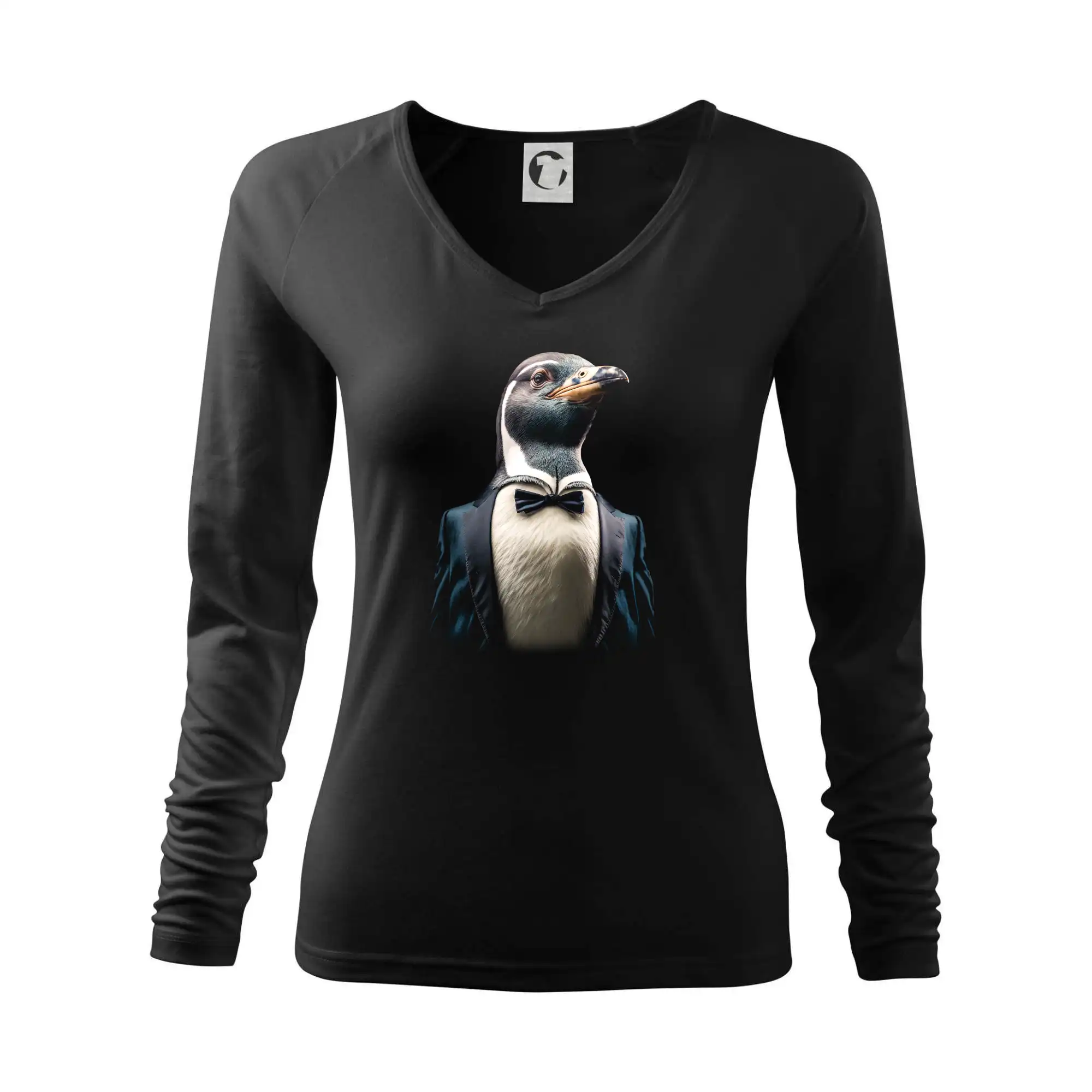 Tričká so zvieratami - Tučňák v obleku - Tričko dámske Elegance