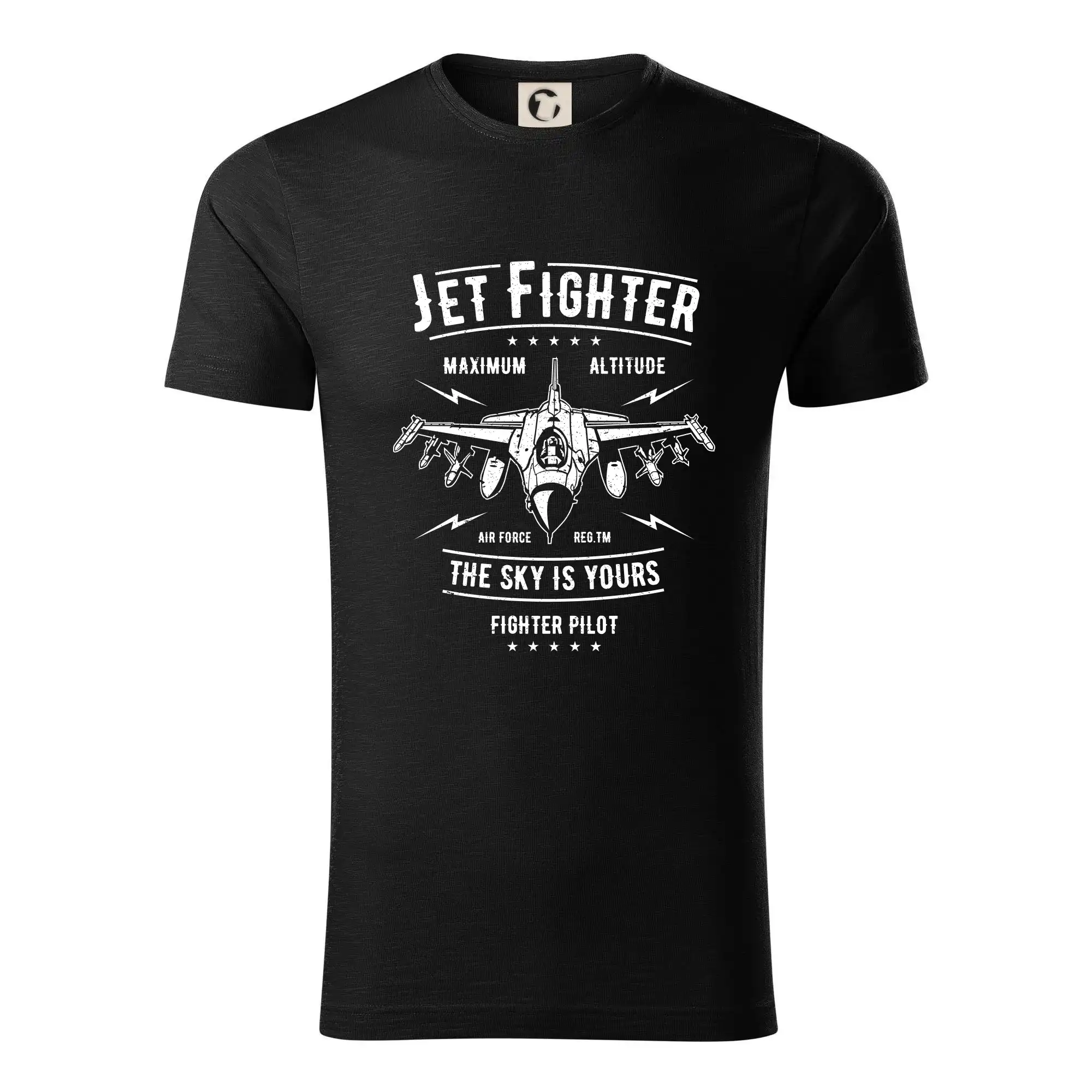 Vojenská tričká s potlačou - Jet Fighter - Tričko z organickej bavlny
