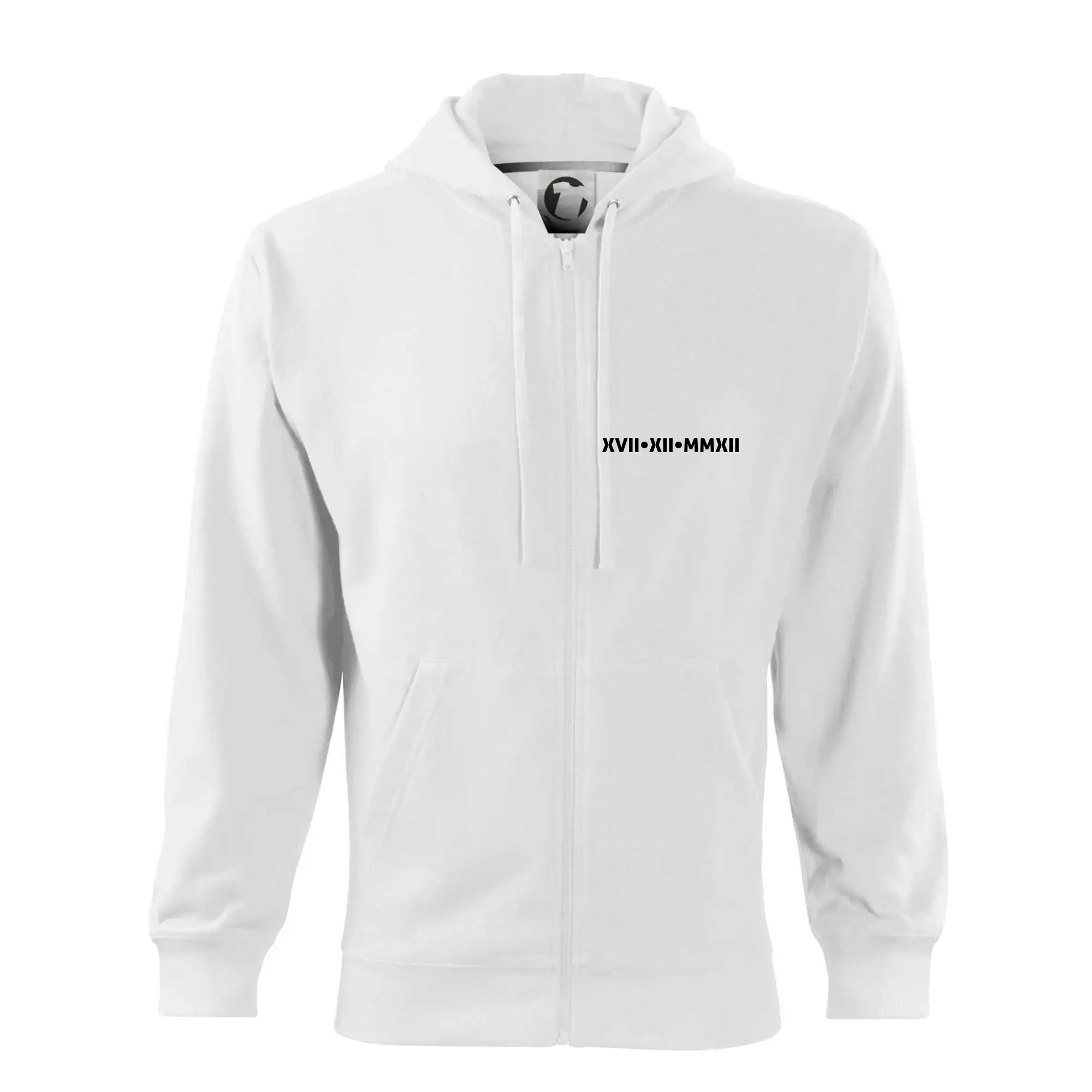 Tričká pre zamilovaných - Dátum výročia a iniciály - Mikina s kapucňou na zips trendy zipper