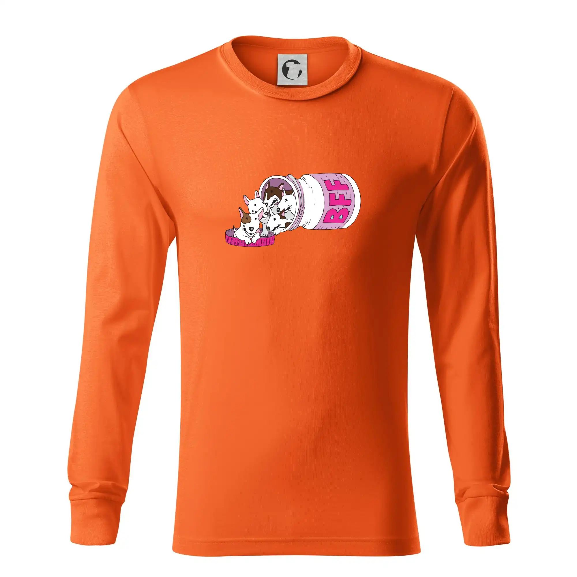 Ostatné psie plemená - Bullterrier Friends Forever ružové (Pecka design) - Tričko s dlhým rukávom LS R05