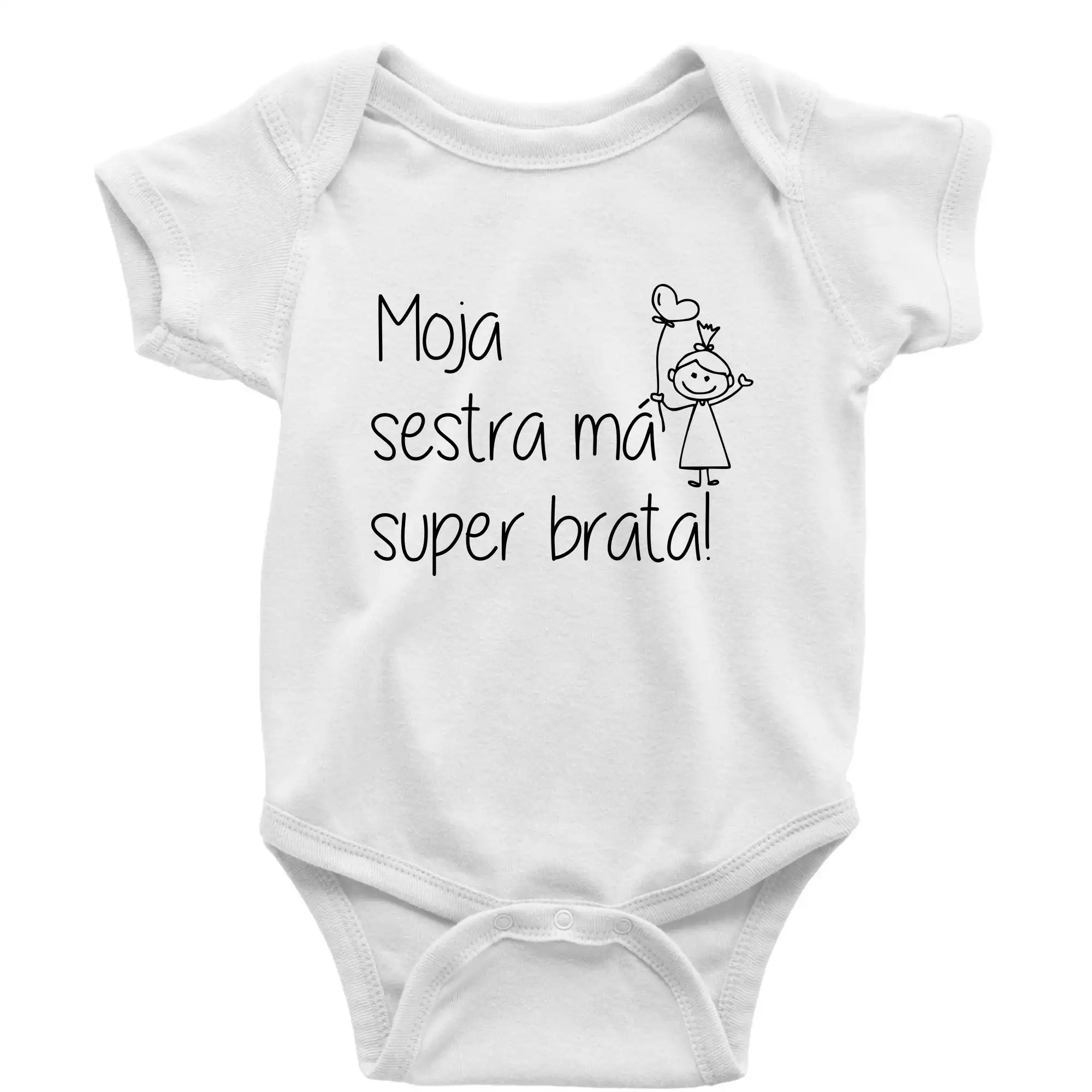 Tričká a mikiny pre dcéru - Moja sestra má super sestru / 	Moja sestra má super brata - Body dojčenské s krátkym rukávom