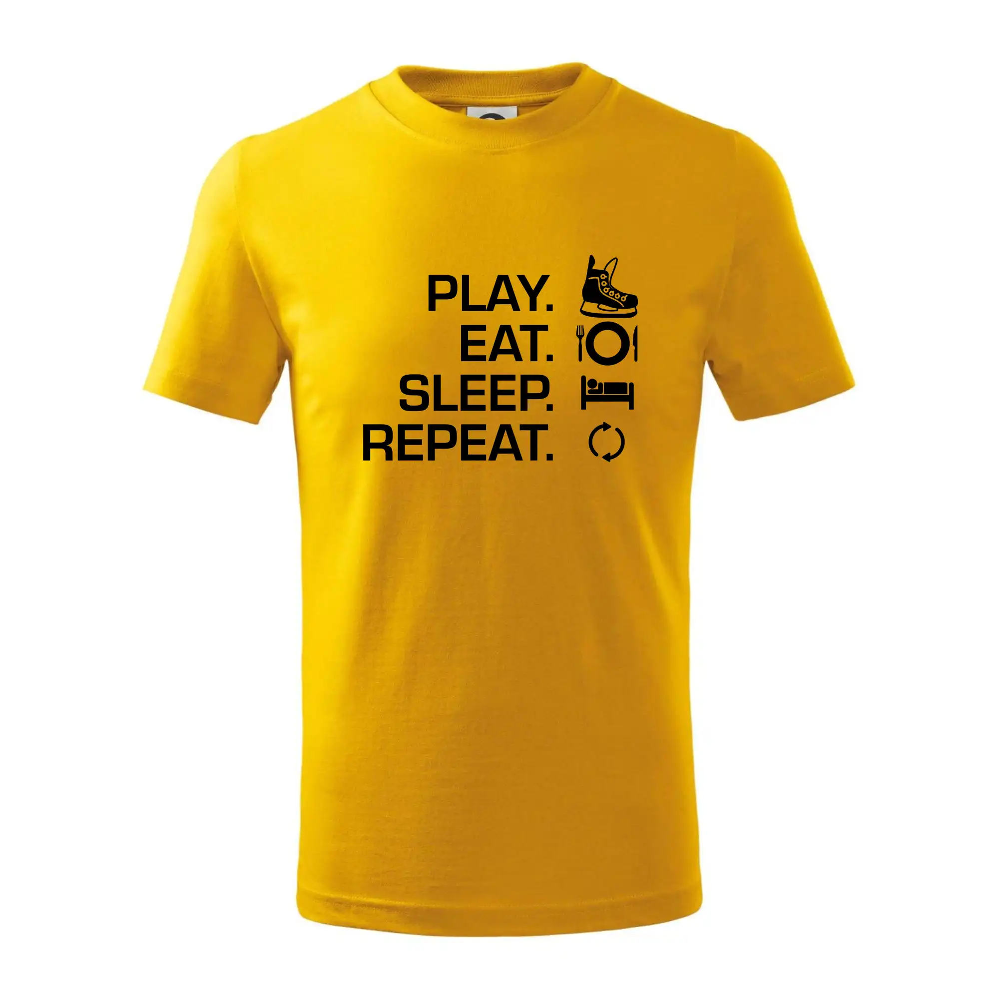 Hokejová trička - Play Eat Sleep Repeat hokej - Tričko detské bavlnené