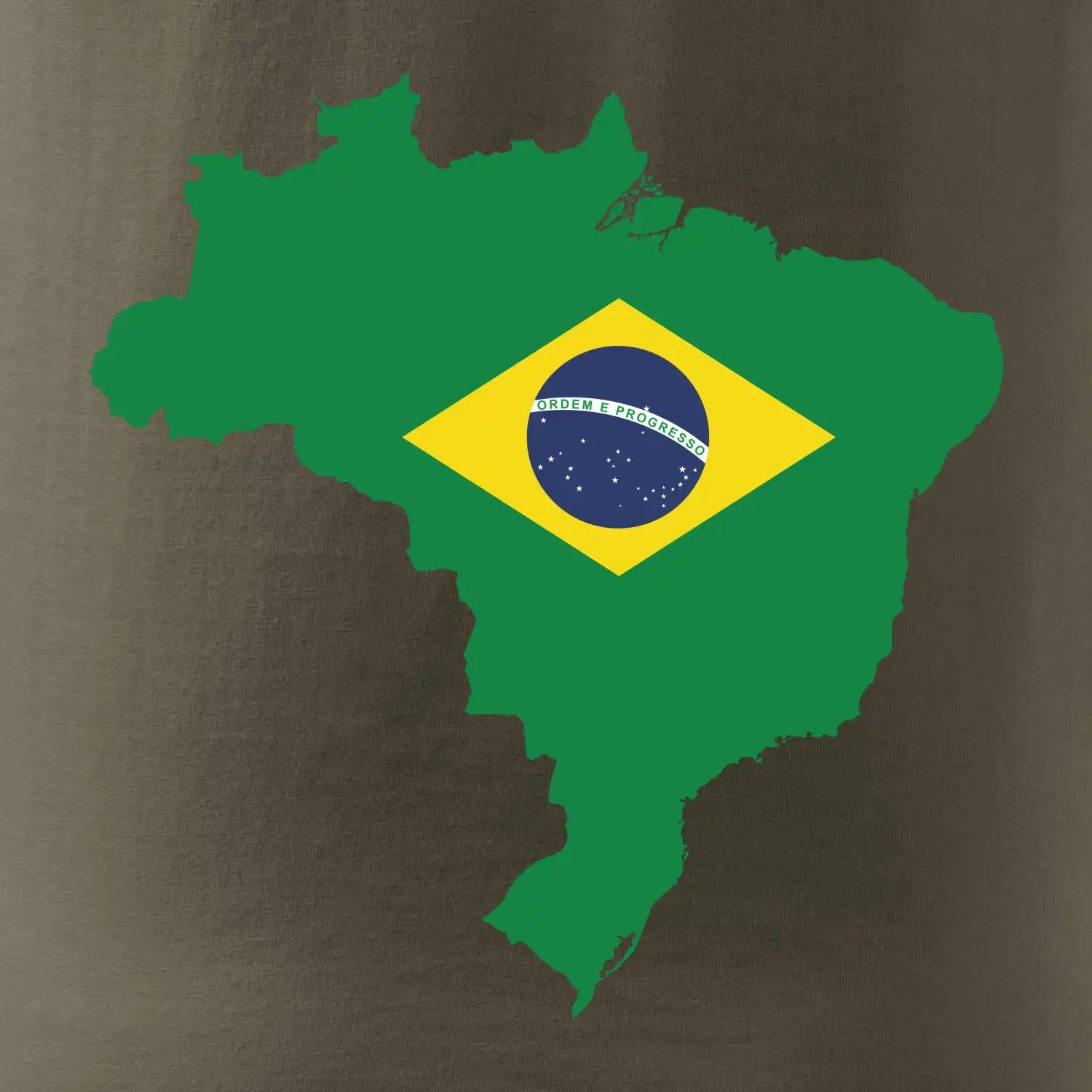 Brazílie vlajka v mapě