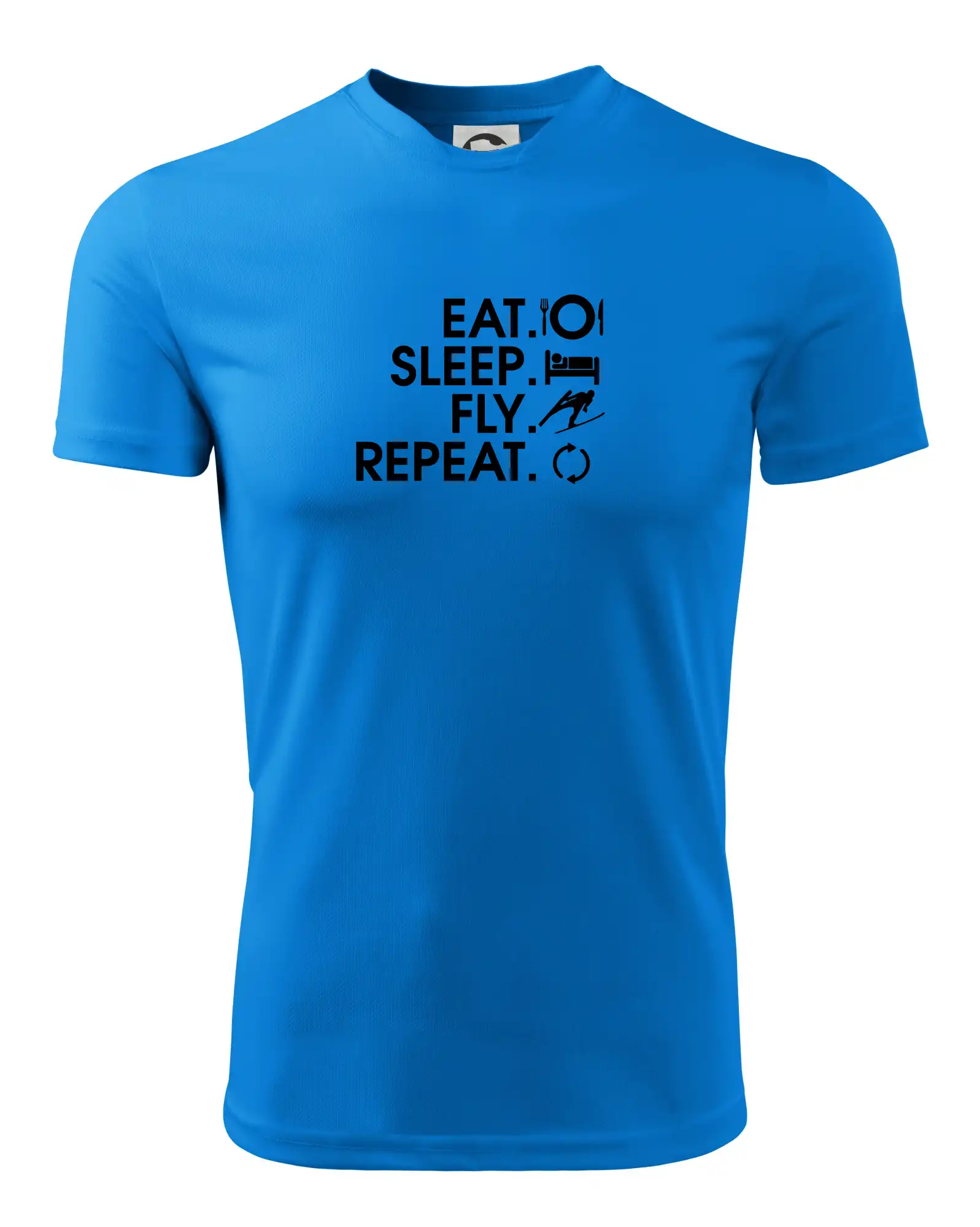 Eat sleep fly repeat - skoky na lyžích