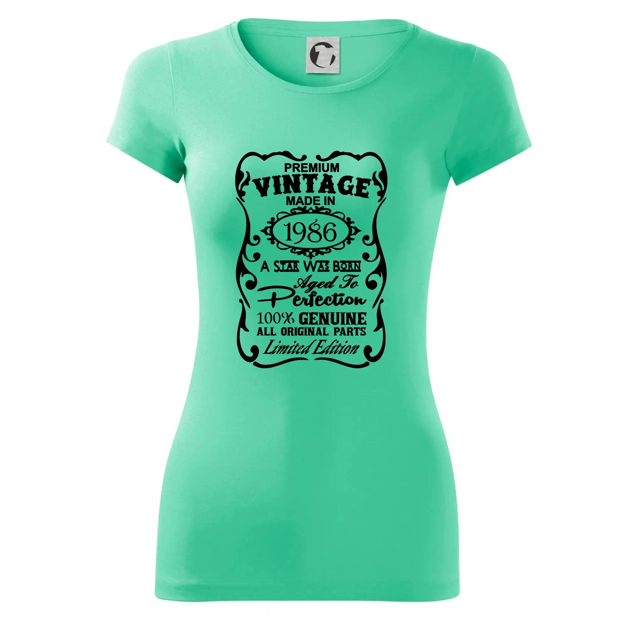 Trička s ročníkom 1986 - Vintage Etiketa - 1986 - Dámske tričko Glance - Priliehavejší strih