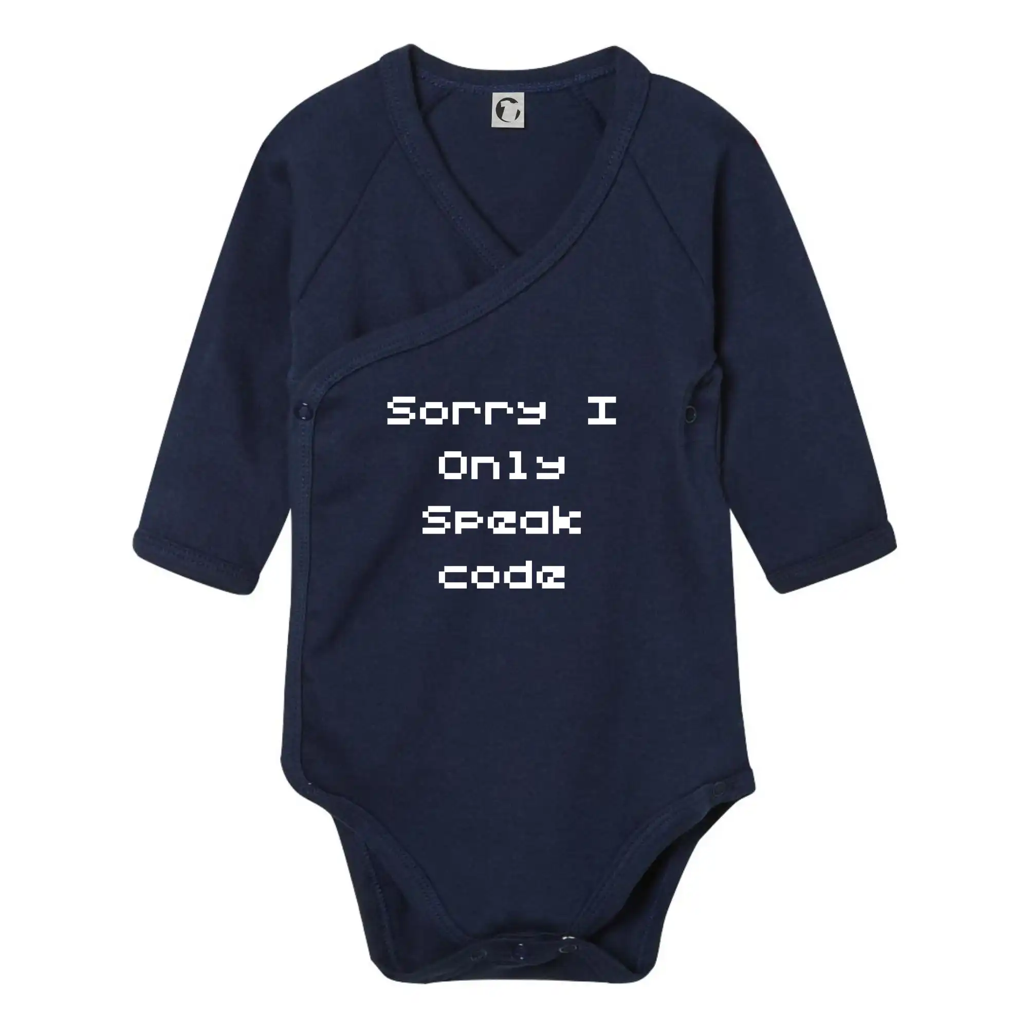 Tričká pre ajťákov - Sorry I Only Speak code - Body zavinovacie s dlhým rukávom