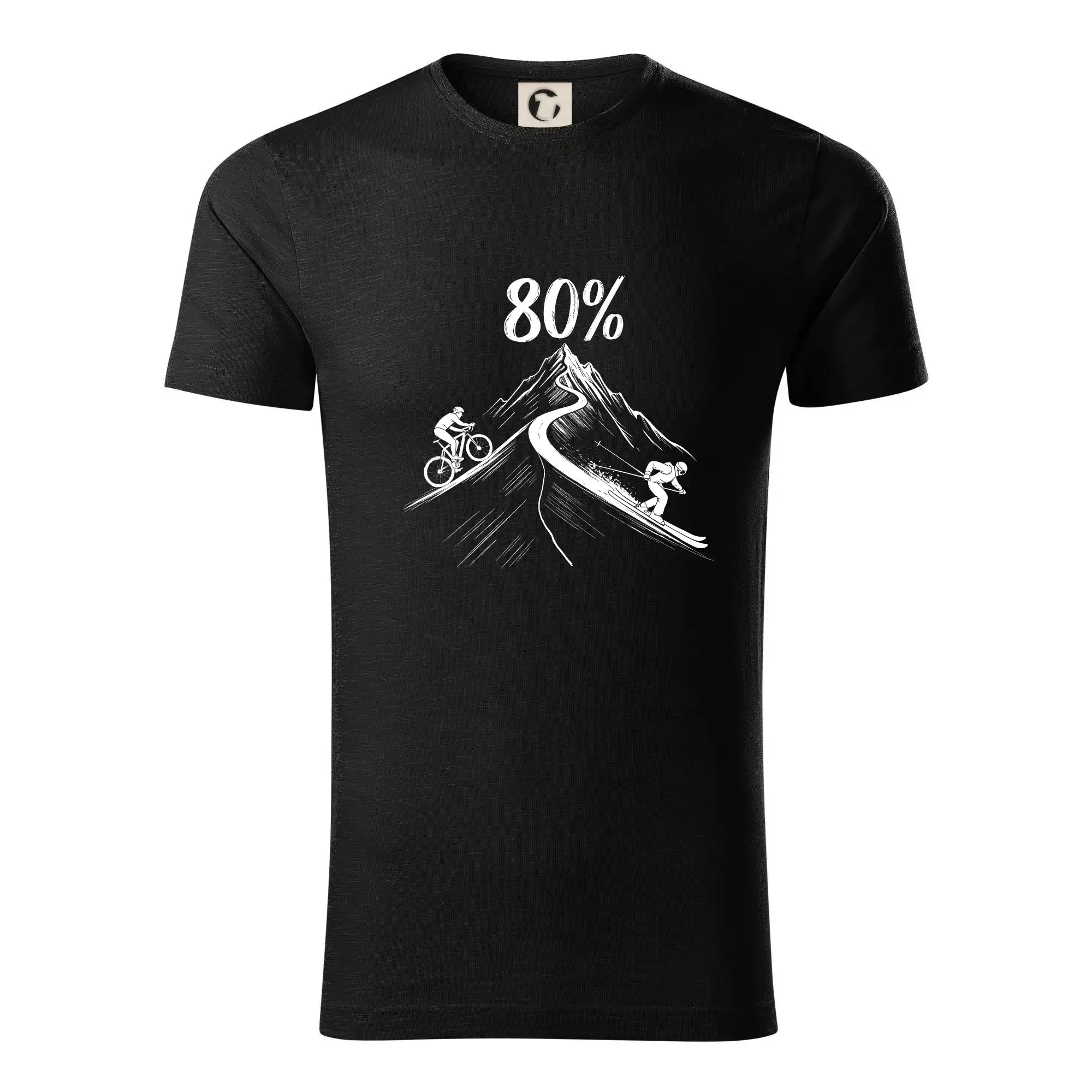 Tričká k narodeninám - Narodeniny cyklista a lyžiar 80 - Tričko z organickej bavlny