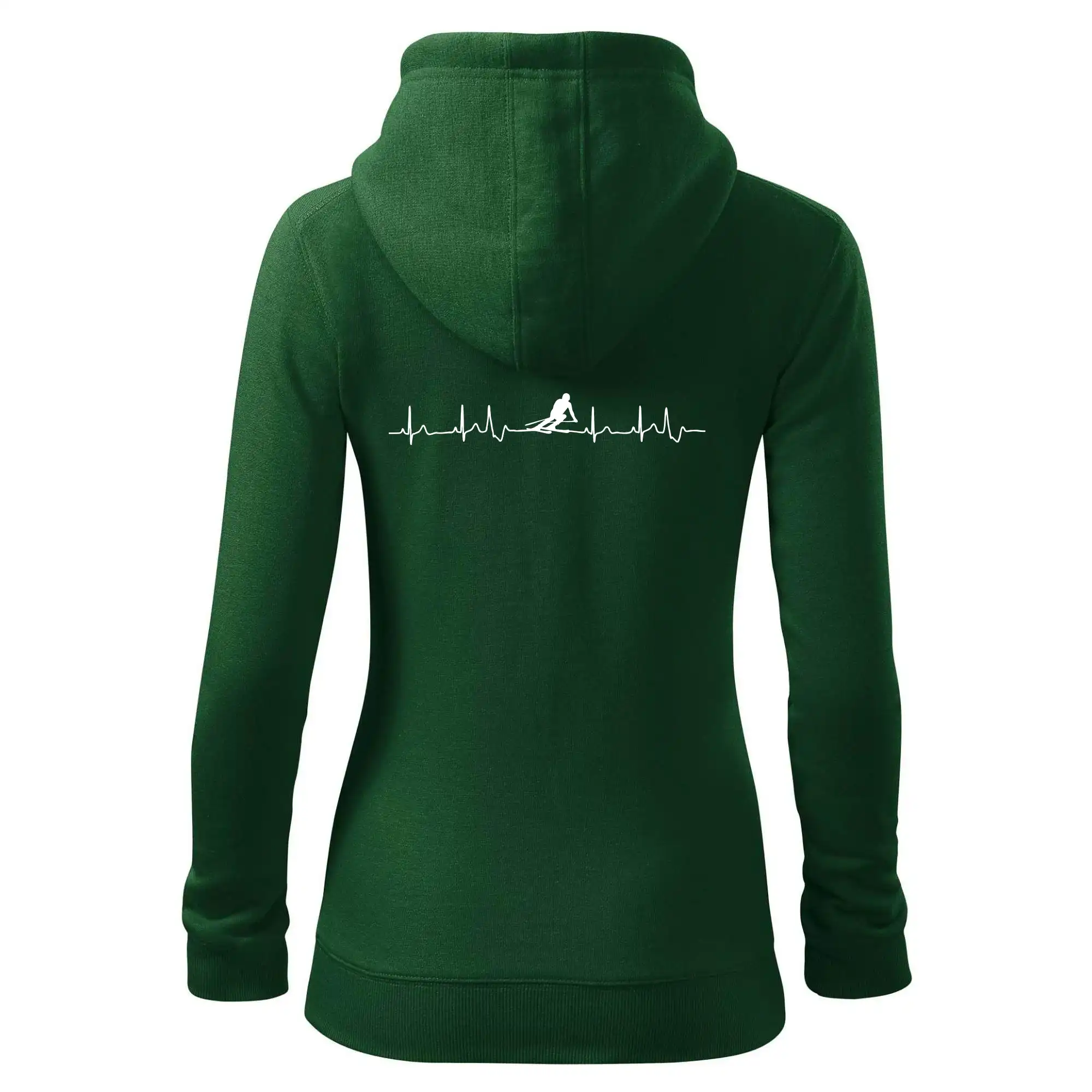 Lyže a Snowboard - Lyžiar EKG - Mikina dámska trendy zipper s kapucňou