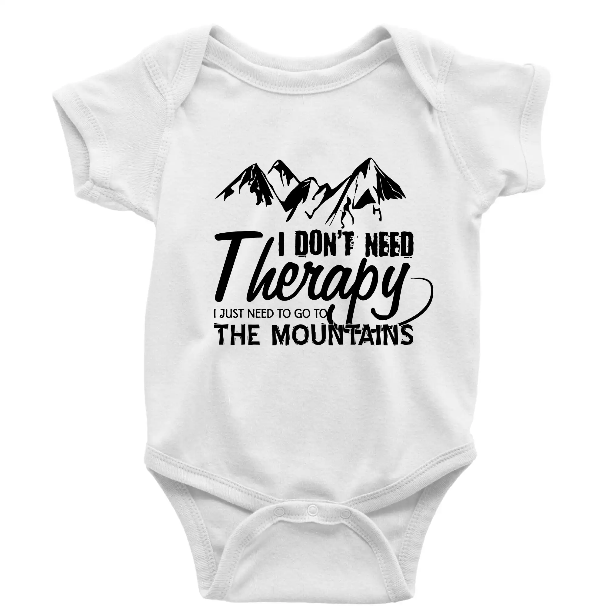 Trička pro horolezcov - I dont need therapy - Mountains - Nepotrebujem terapiu - Hory - Body dojčenské s krátkym rukávom