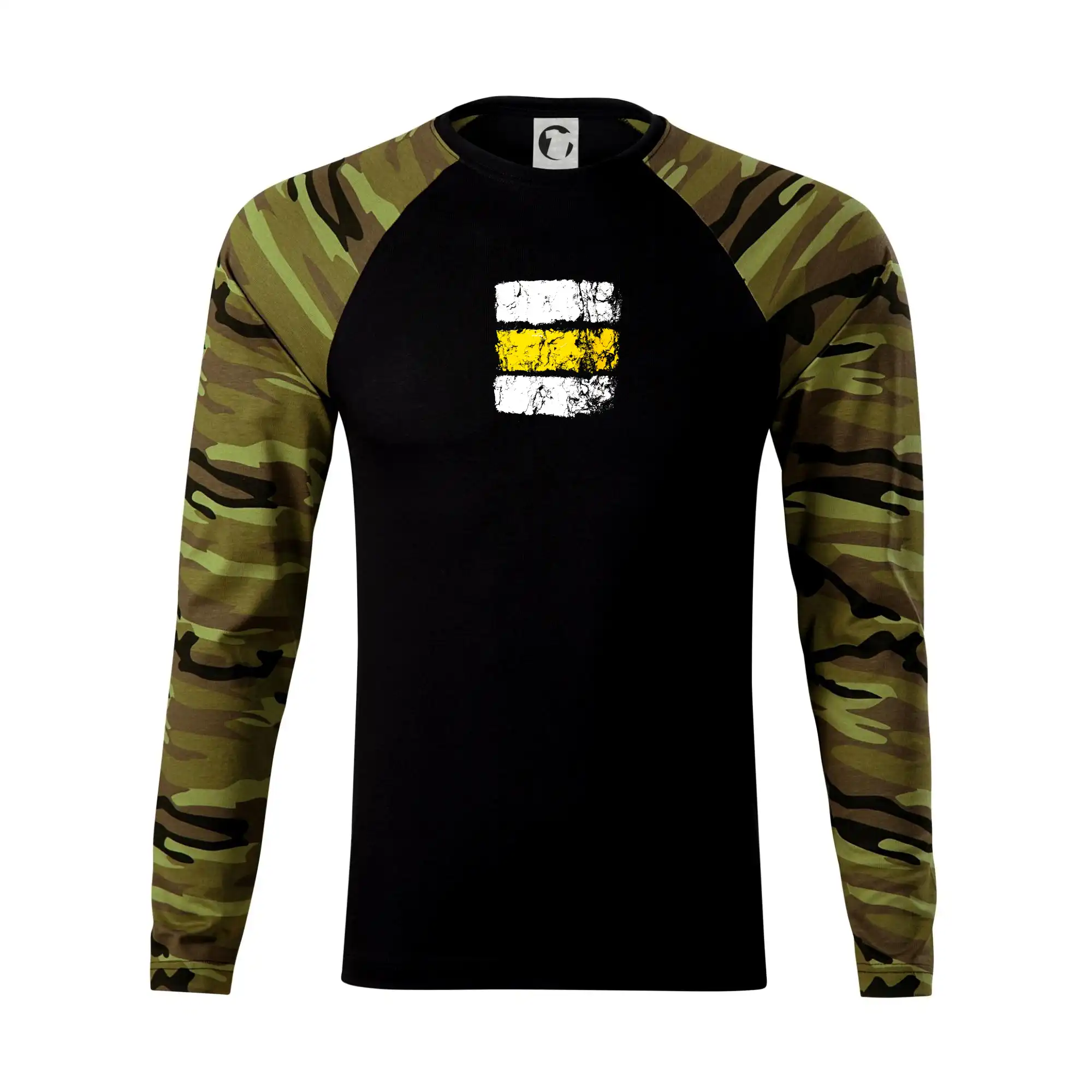 Trička pre cestovateľov - Turistická značka - žltá - Camouflage LS