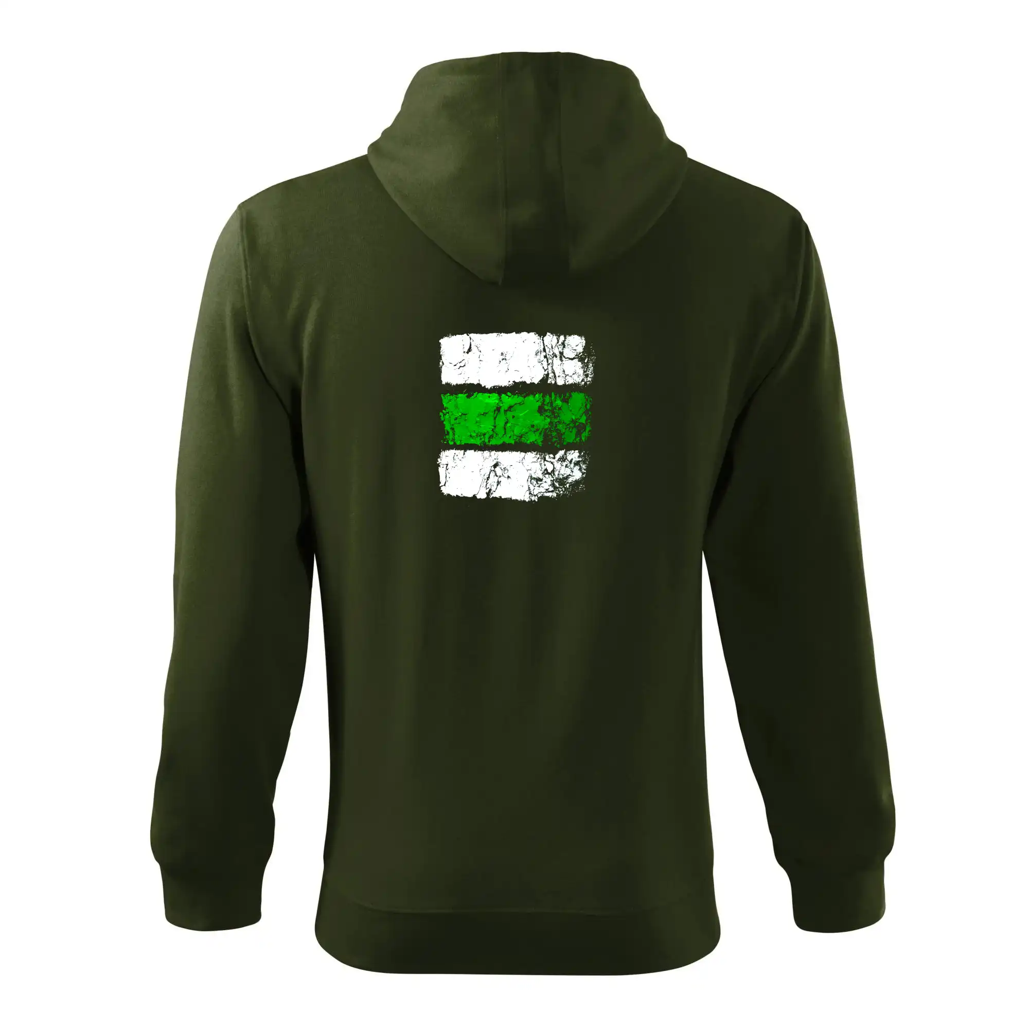 Trička pre cestovateľov - Turistická značka - zelená - Mikina s kapucňou na zips trendy zipper