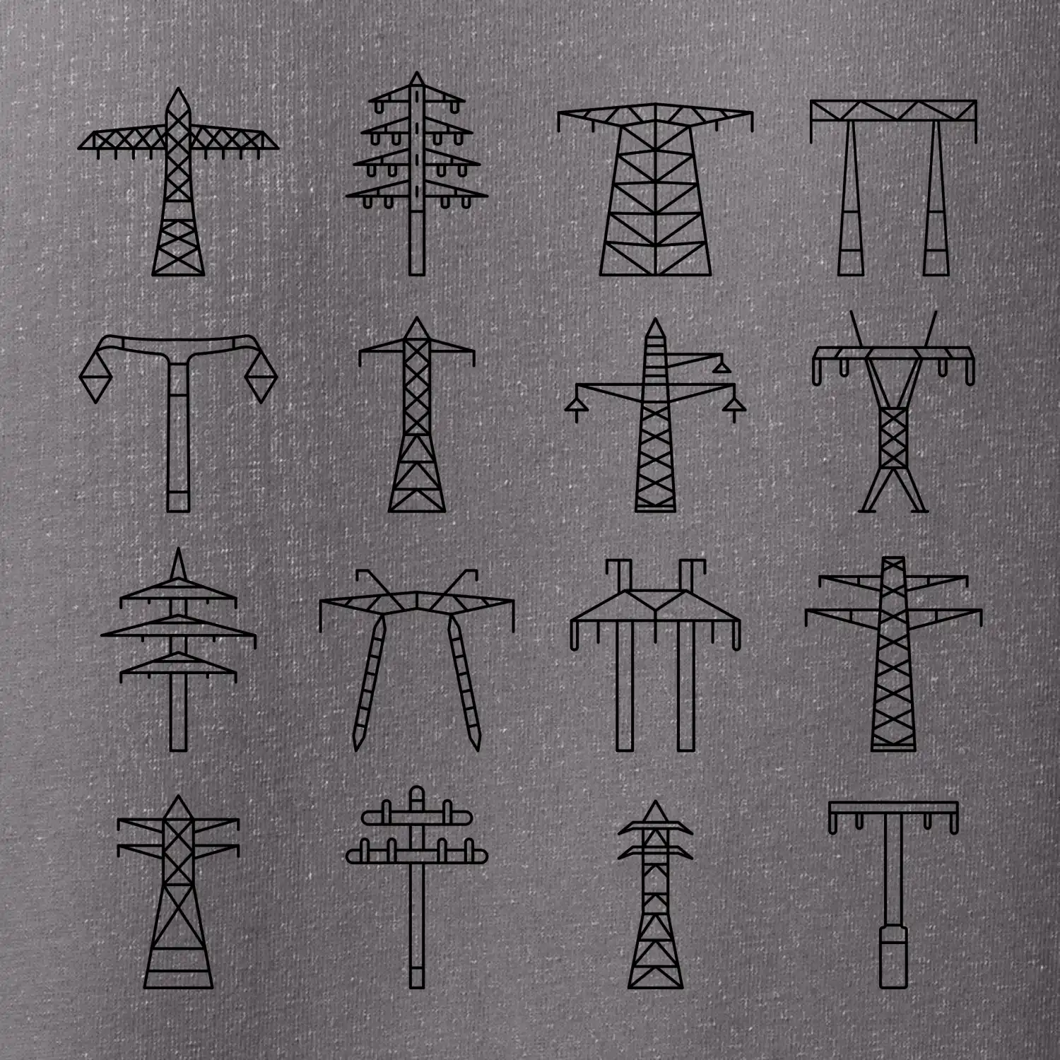 Typy stožárů vysokého napětí