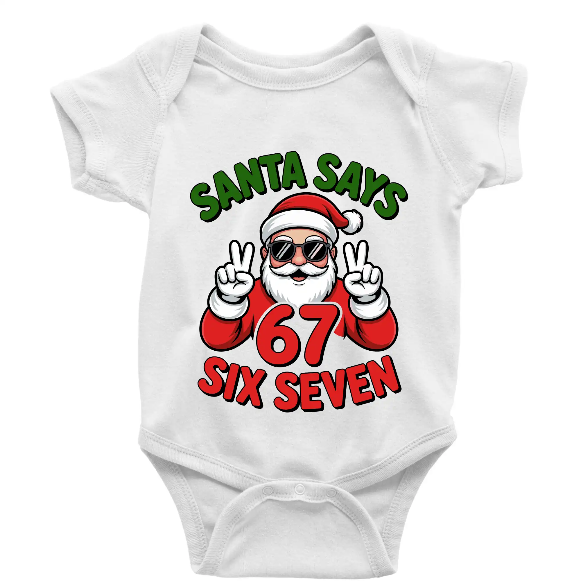 Ostatné nápisy - Santa says 67 - Body dojčenské s krátkym rukávom