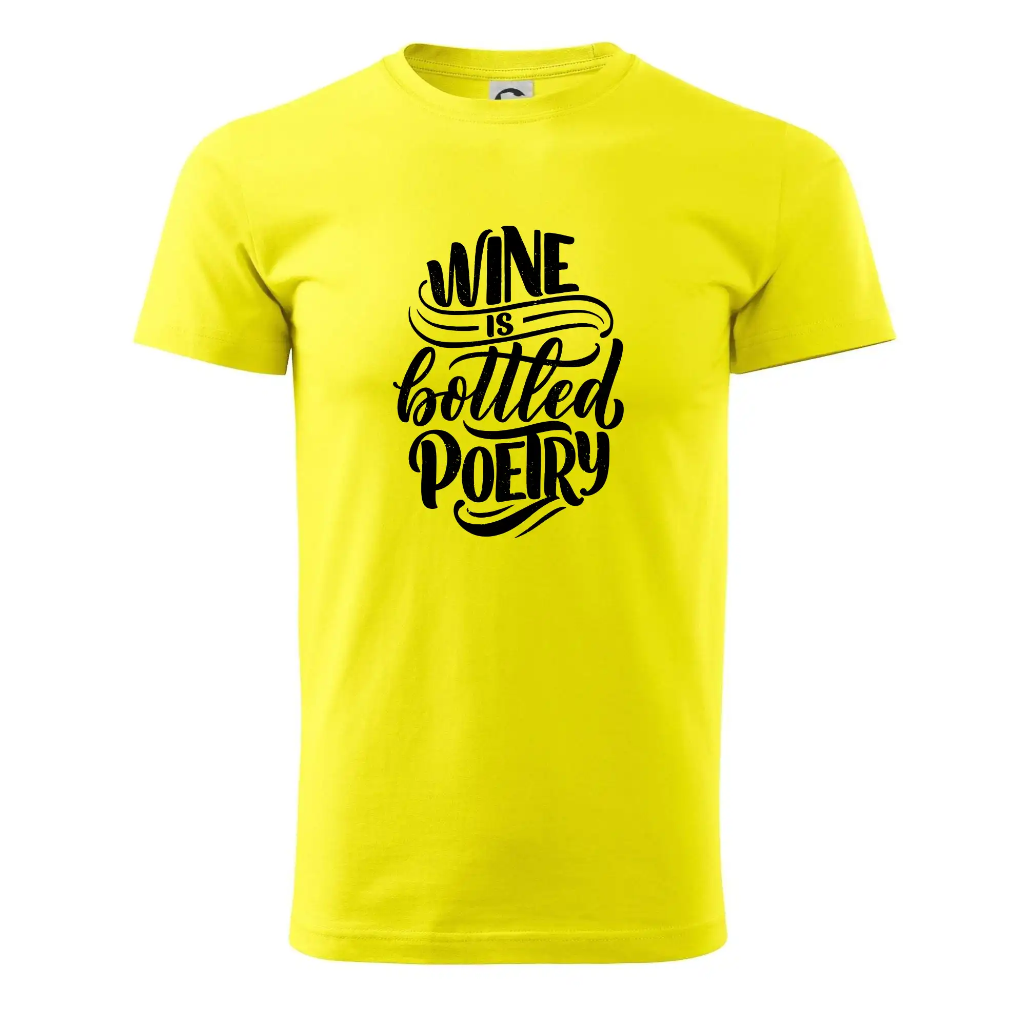 Vtipná tričká s tematikou vína - Wine is bottled poetry - Klasické pánske tričko vyššej gramáže