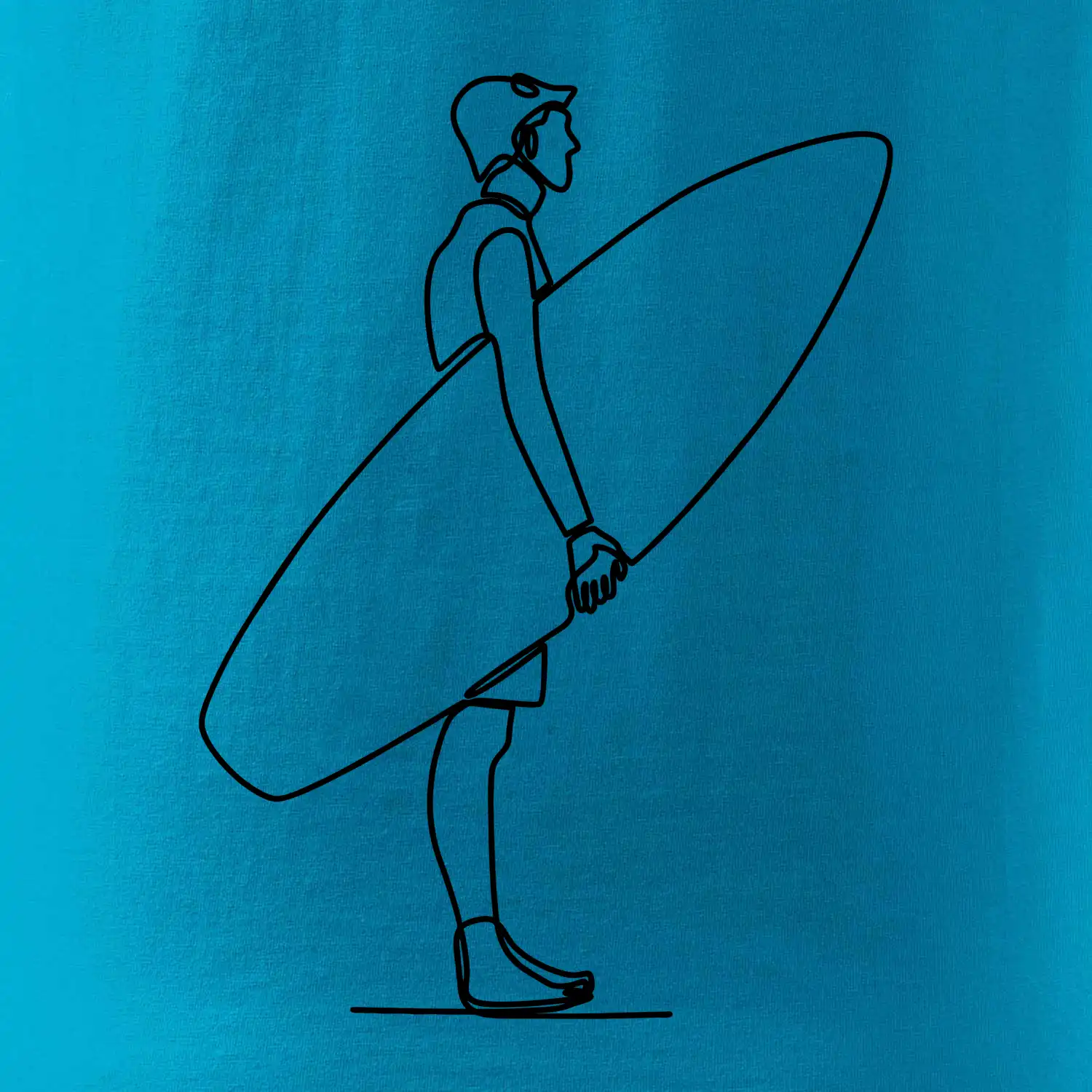 Surfař stojící jedním tahem