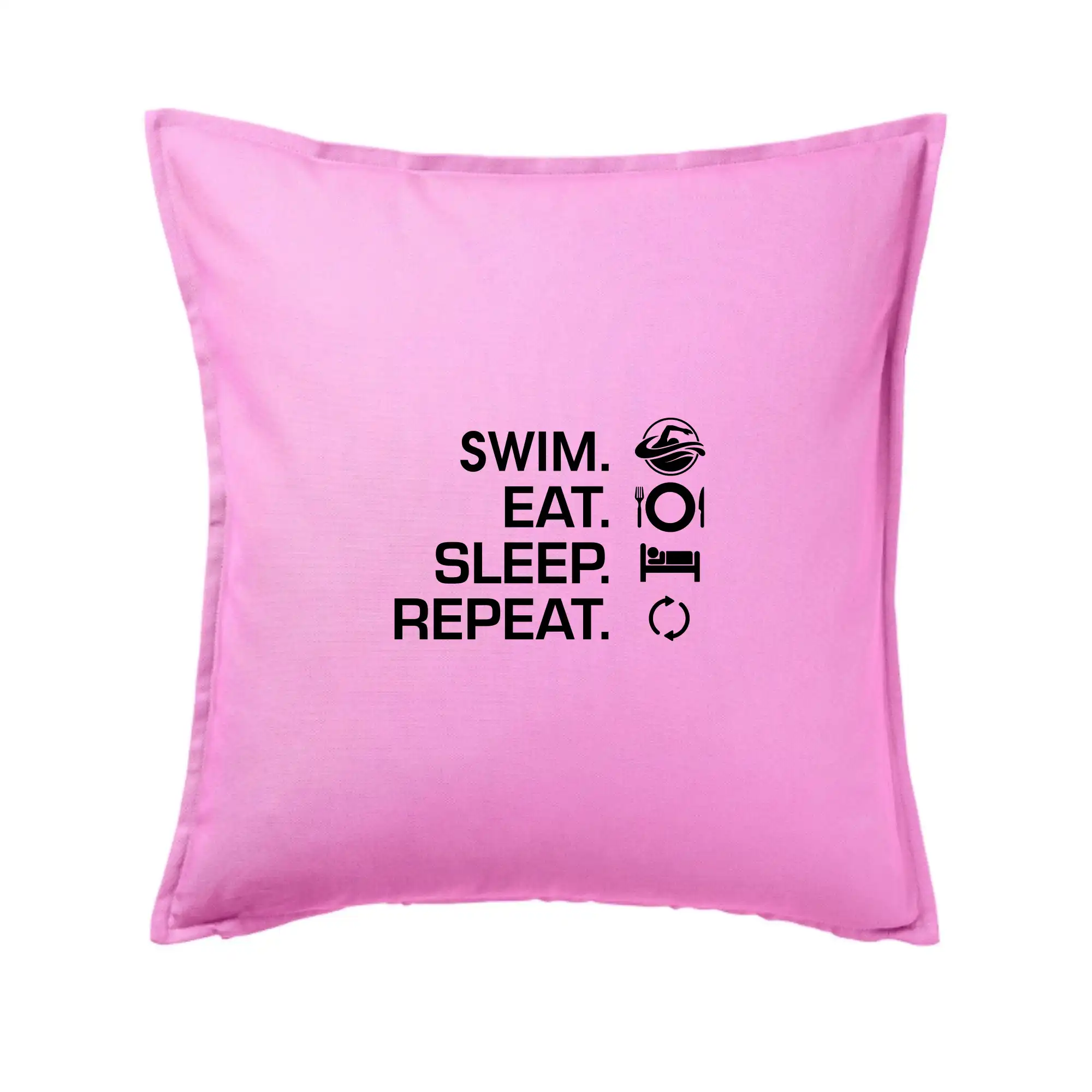 Vodácke tričká - Eat sleep swim - Vankúš 50x50