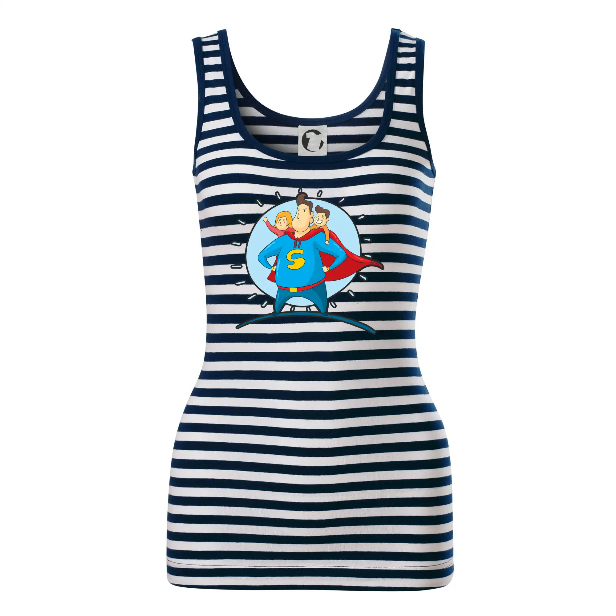 Najlepší darček pre otecka ku dňu otcov - Ocko superman - dievča a chlapec - Sailor tielko na vodu