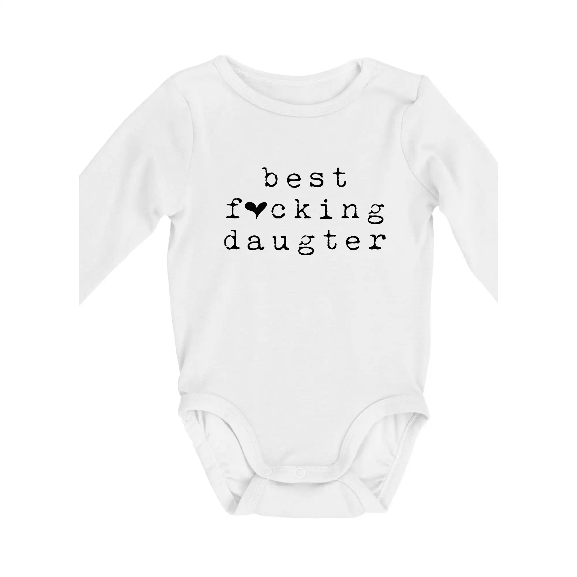 Tričká a mikiny pre dcéru - Best fucking daughter - Body dojčenské s dlhým rukávom