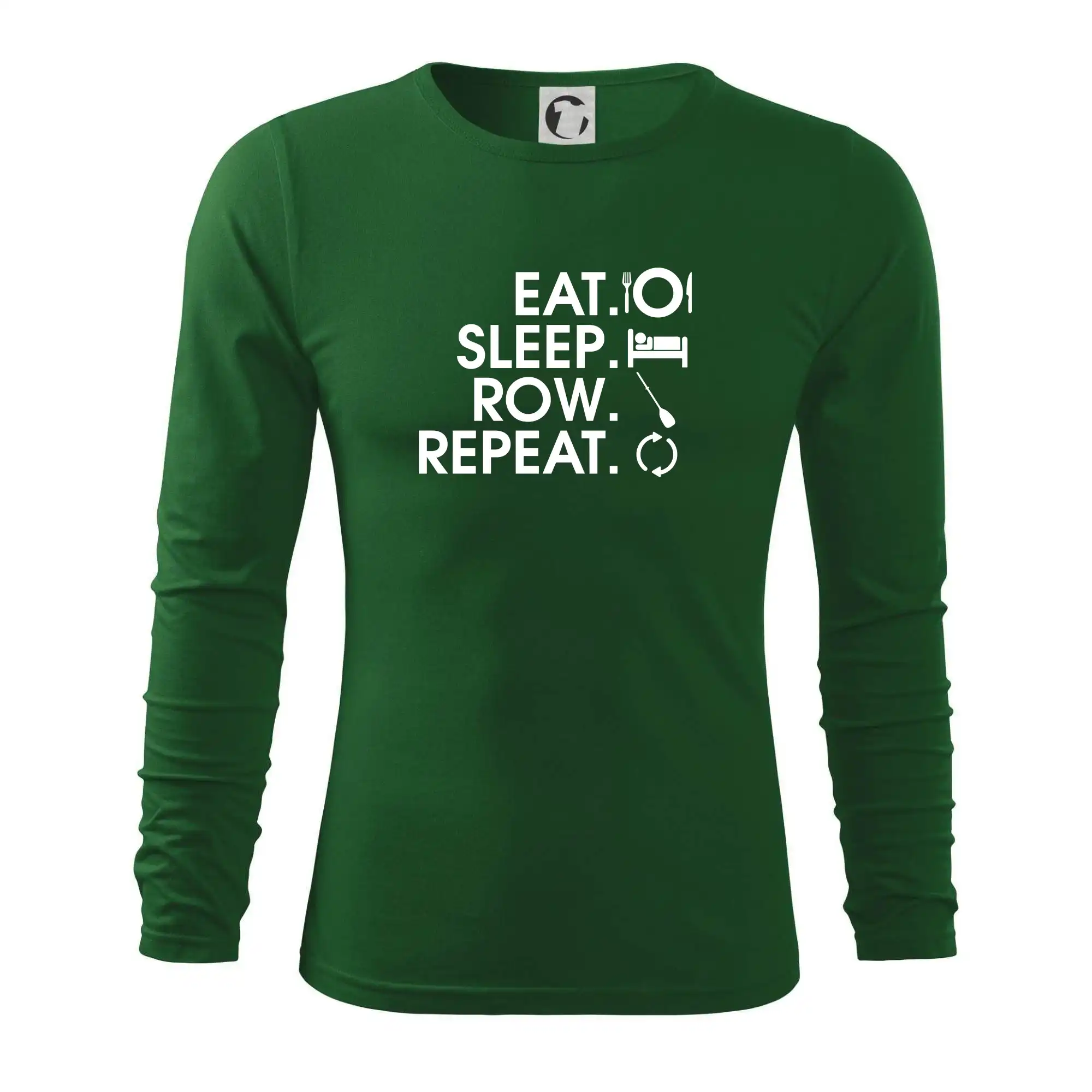 Vodácke tričká - Eat sleep row repeat - Tričko s dlhým rukávom FIT-T long sleeve