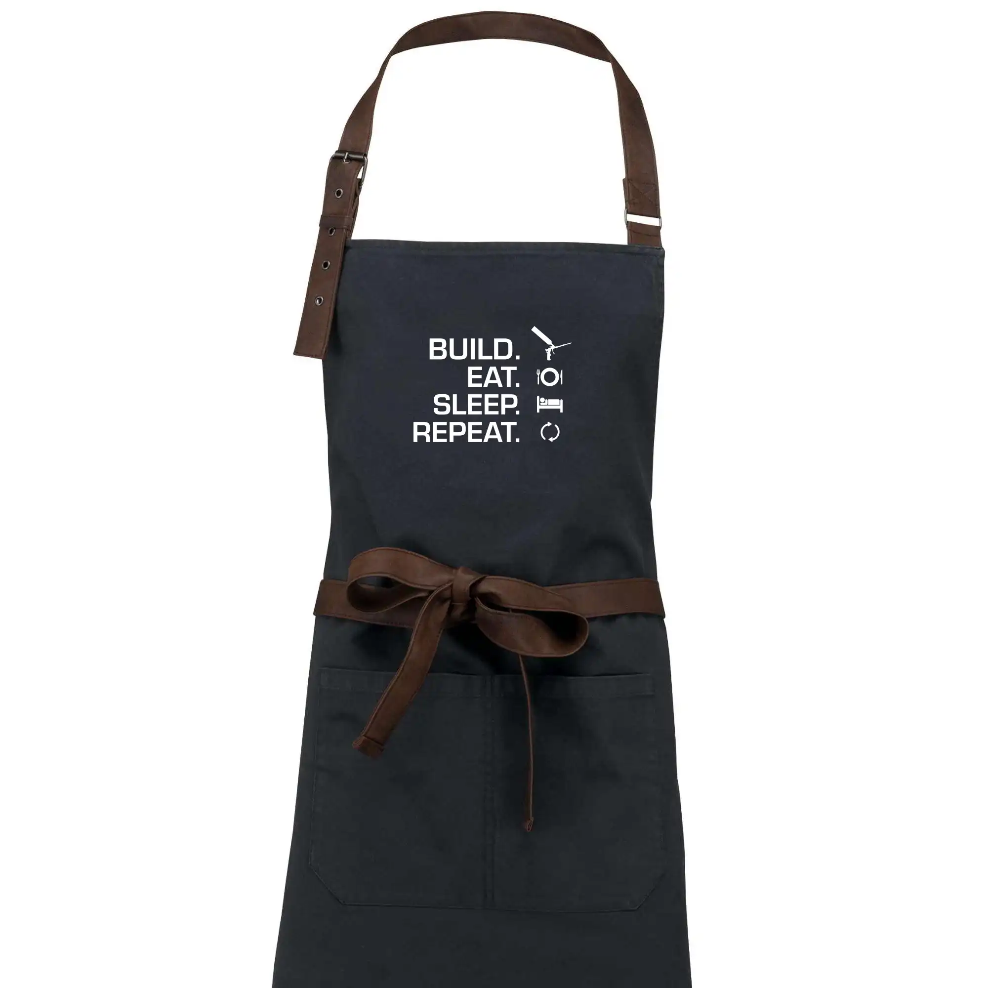 Vtipné tričká pre murárov - Build eat sleep repeat - montážna pena - Zástera Vintage